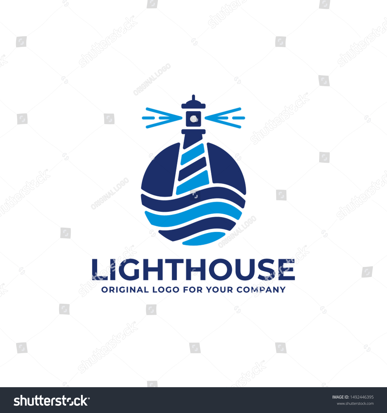 Lighthouse Wave Logo Abstract Creative Logo Stock Vector (Royalty Free ...