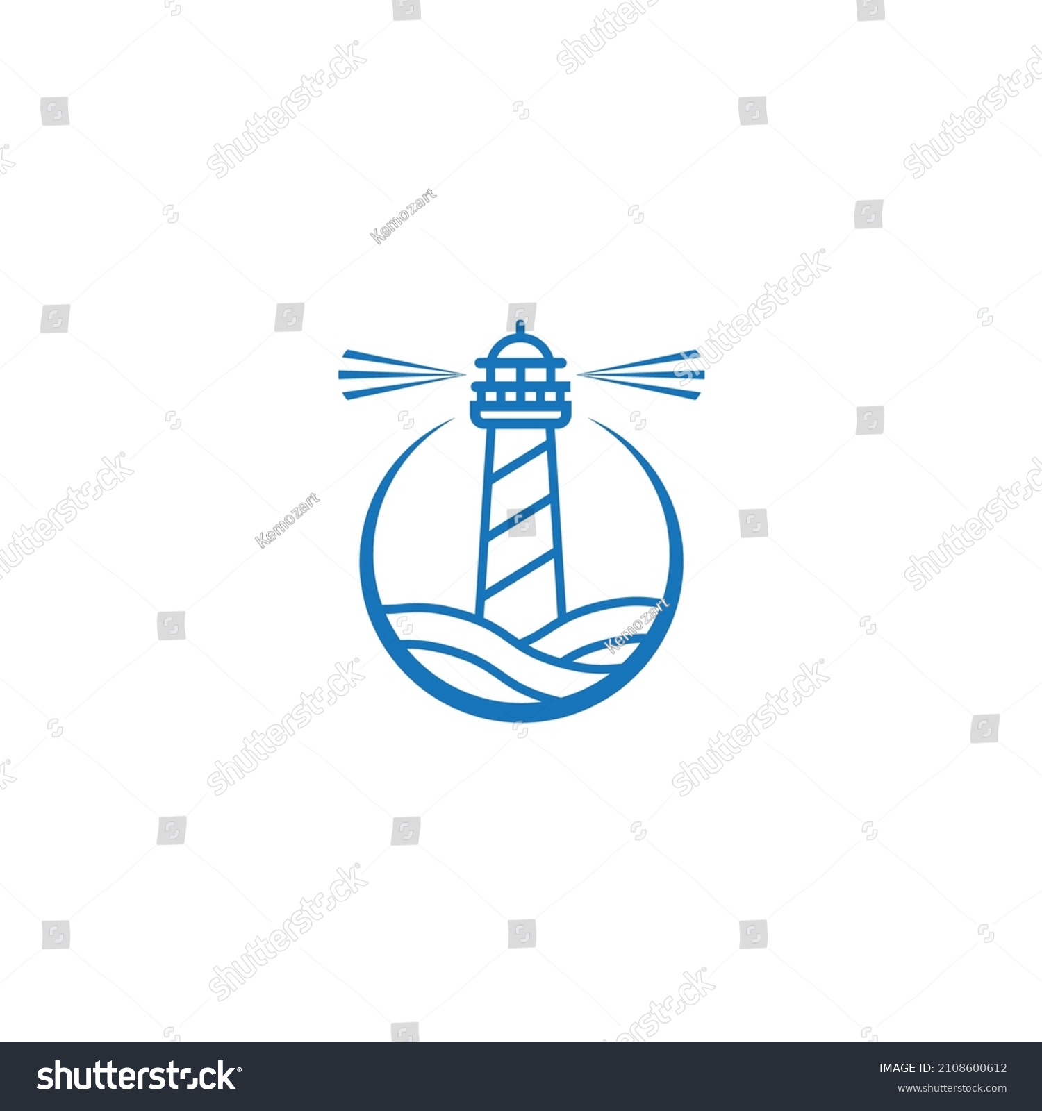 Lighthouse Beam Minimalist Logo Design Stock Vector (Royalty Free ...