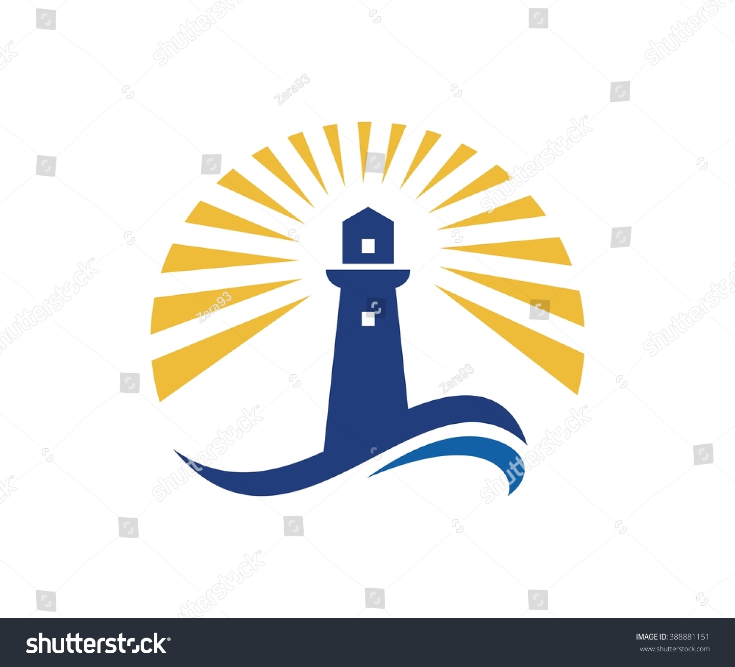 Lighthouse Logo Stock Vector Illustration 388881151 : Shutterstock