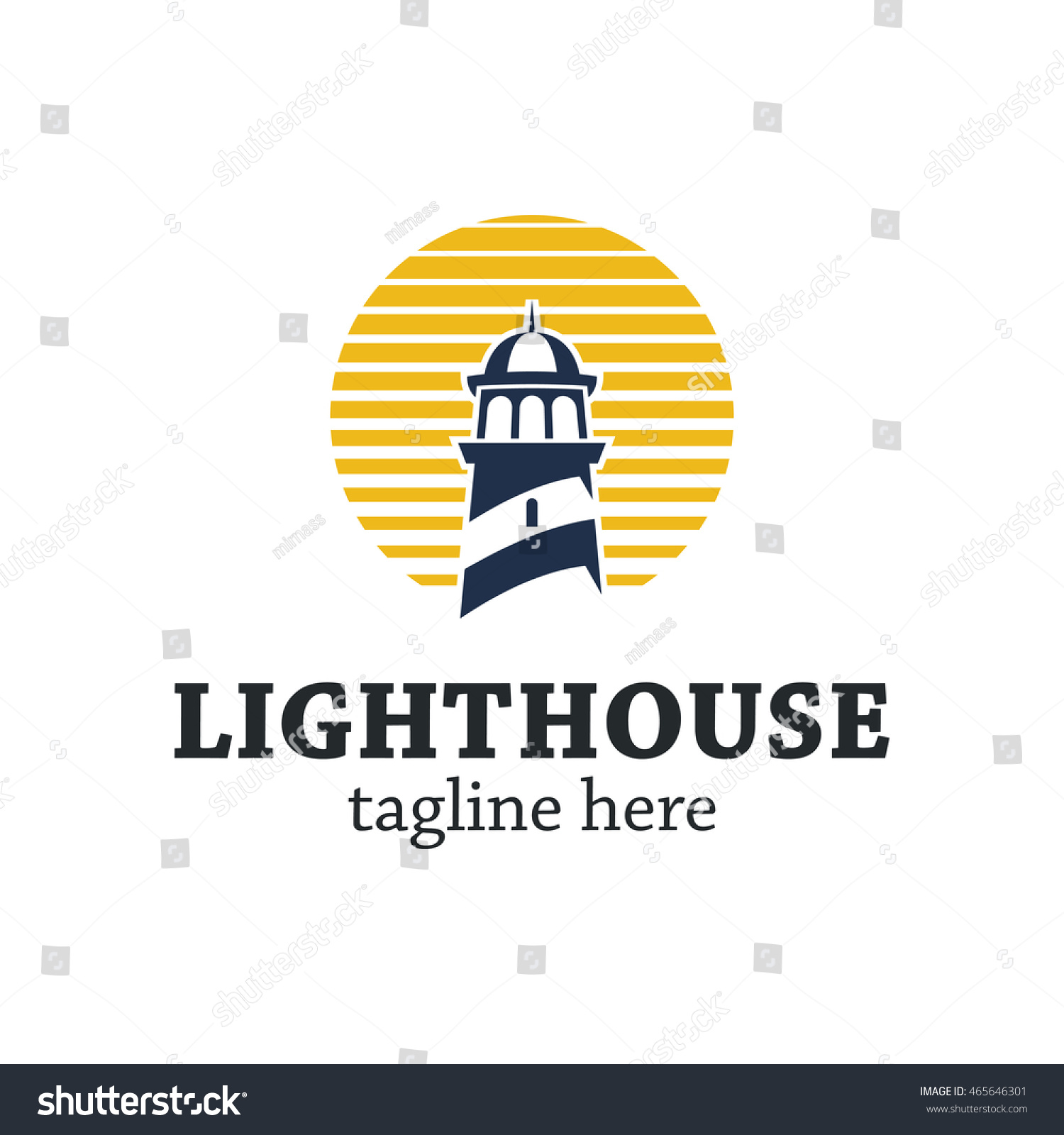 Lighthouse Logo Design Template Stock Vector 465646301 : Shutterstock