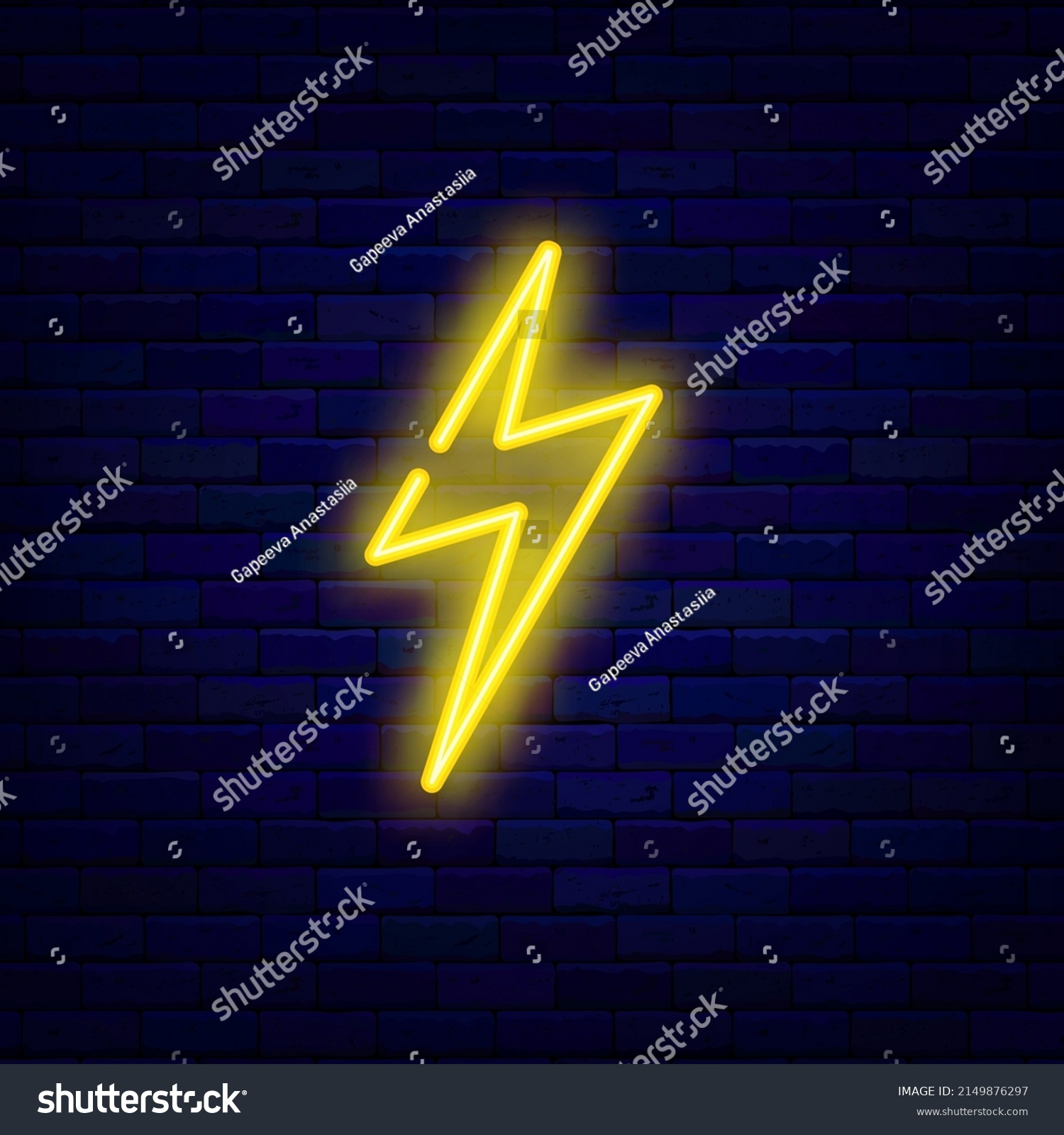 Lighting Bulb Neon Icon Zigzag Shape Stock Vector Royalty Free 2149876297 Shutterstock 