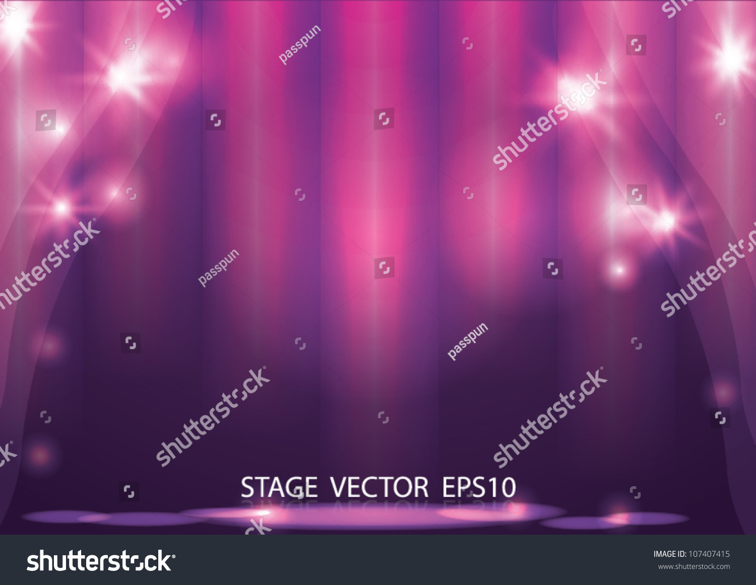 Lighting Stage Red Curtains Pink Stock Vector (Royalty Free) 107407415 ...
