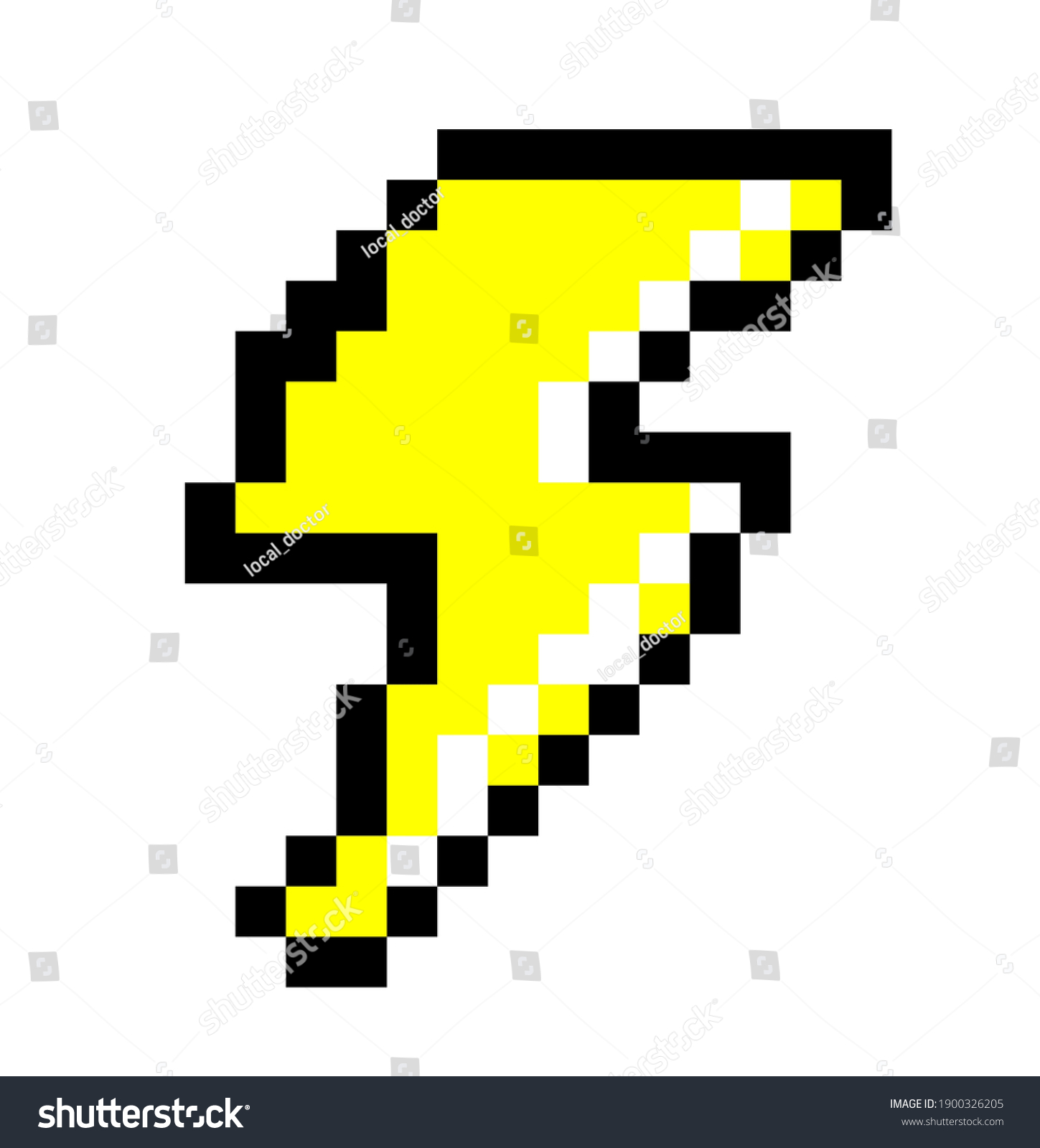 Lightning Bolt Icon Pixel Art Style Stock-vektor (royaltyfri ...