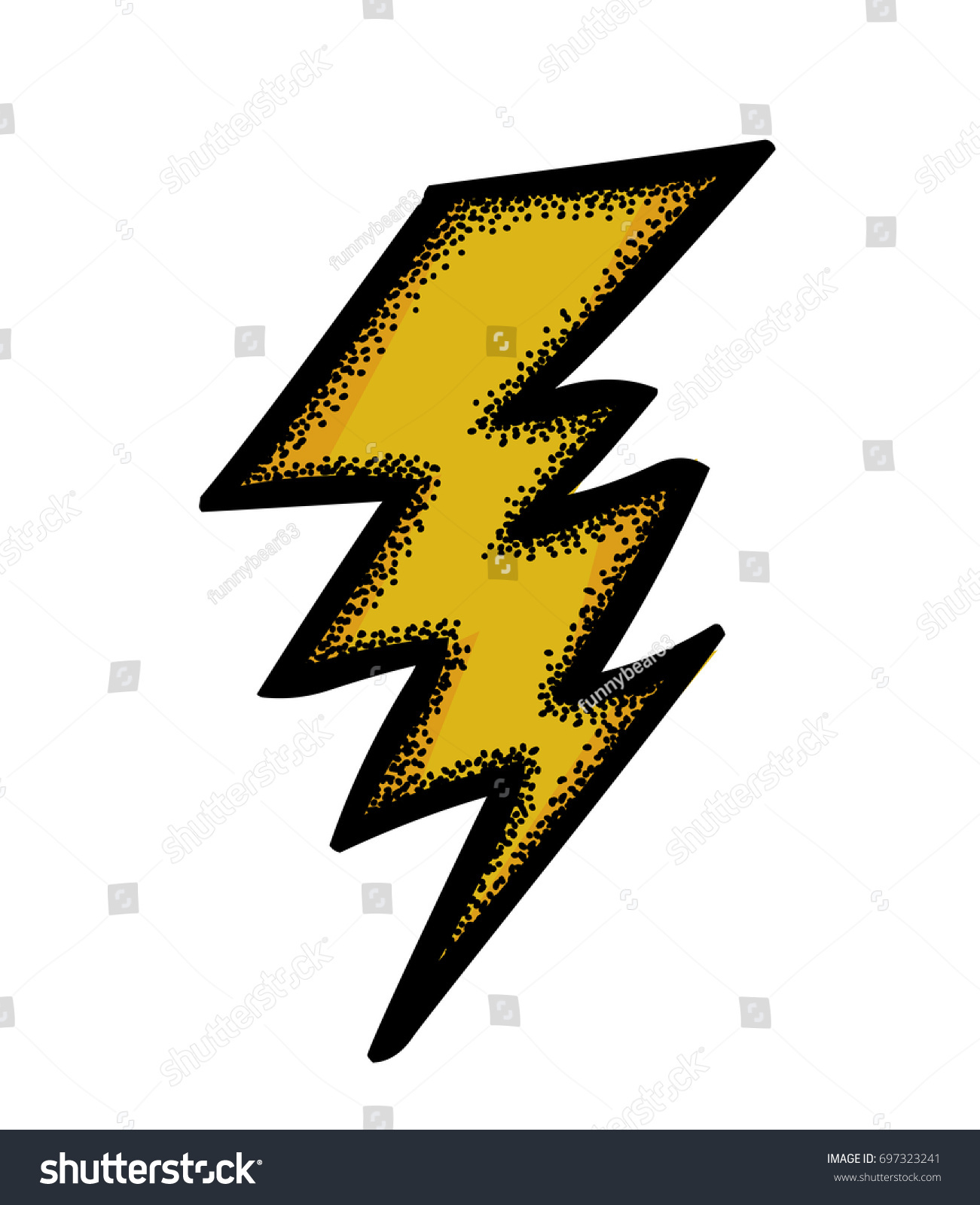 Lightning Cartoon Hand Drawn Image Original Stock Vector (Royalty Free ...