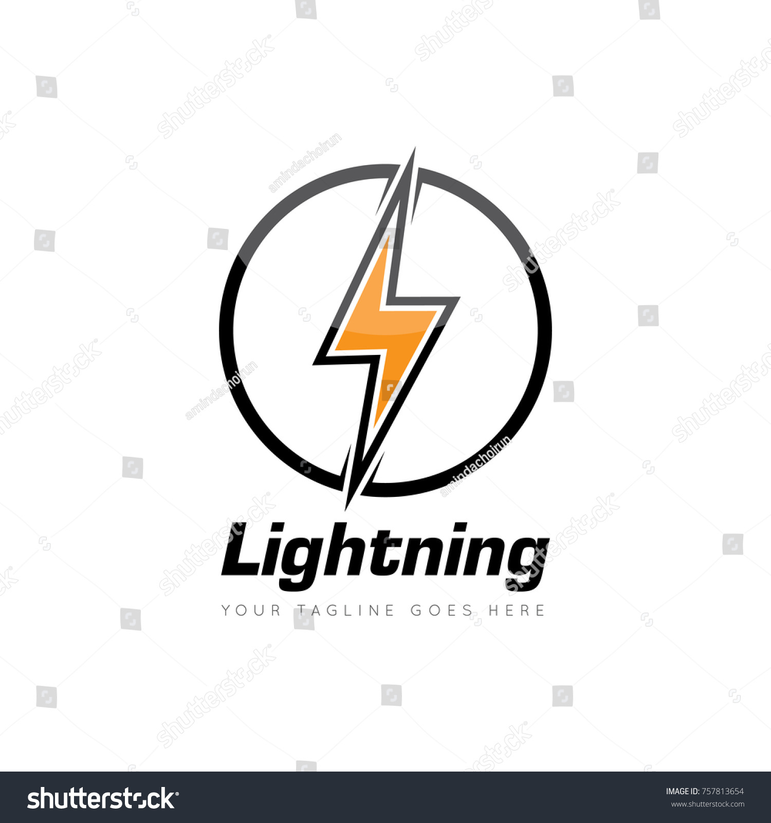 Lightning Electric Thunder Logo Design Template Stock Vector (Royalty ...