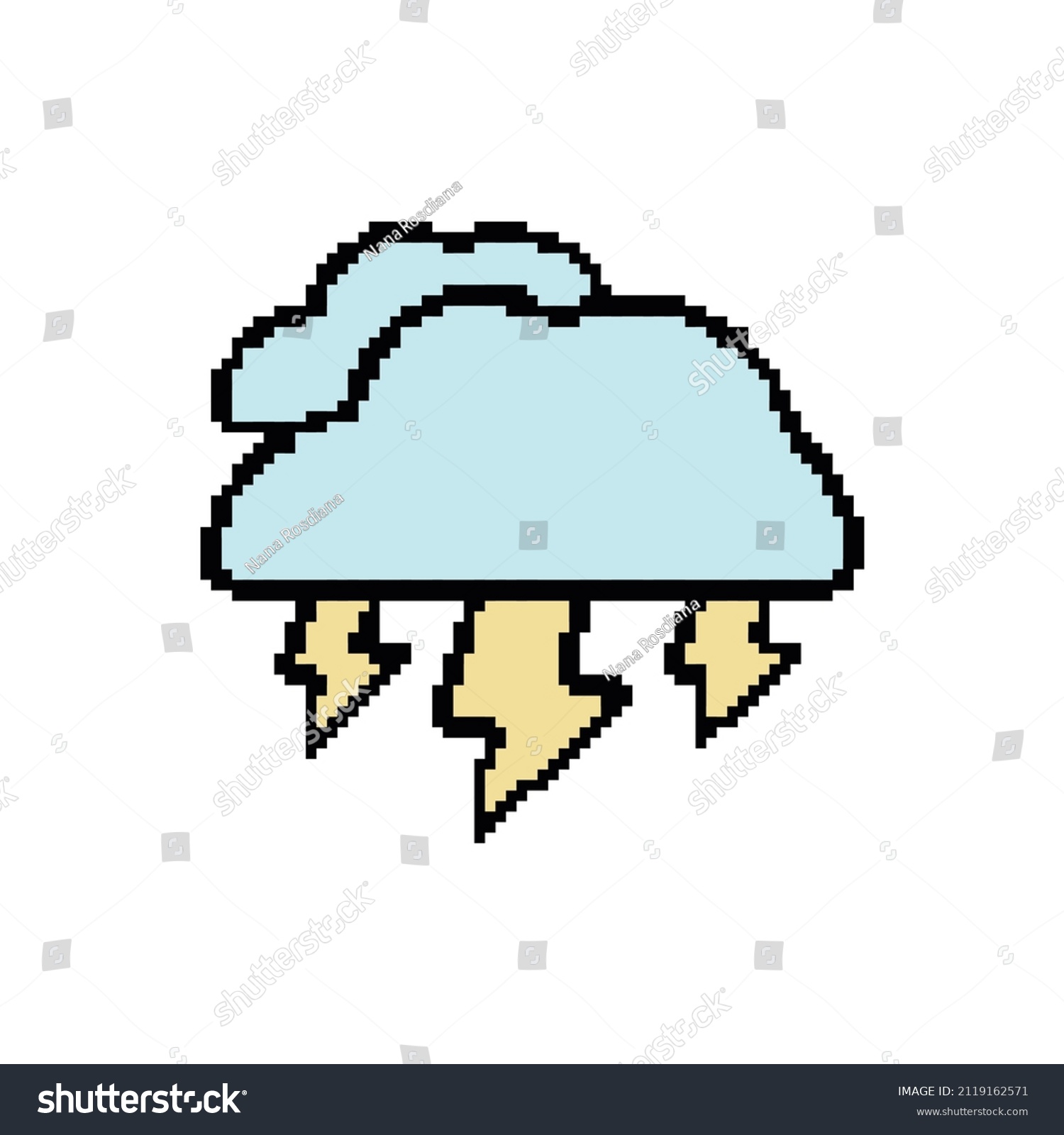 Lightning Pixel Art Games Applications Stock Vector (Royalty Free ...