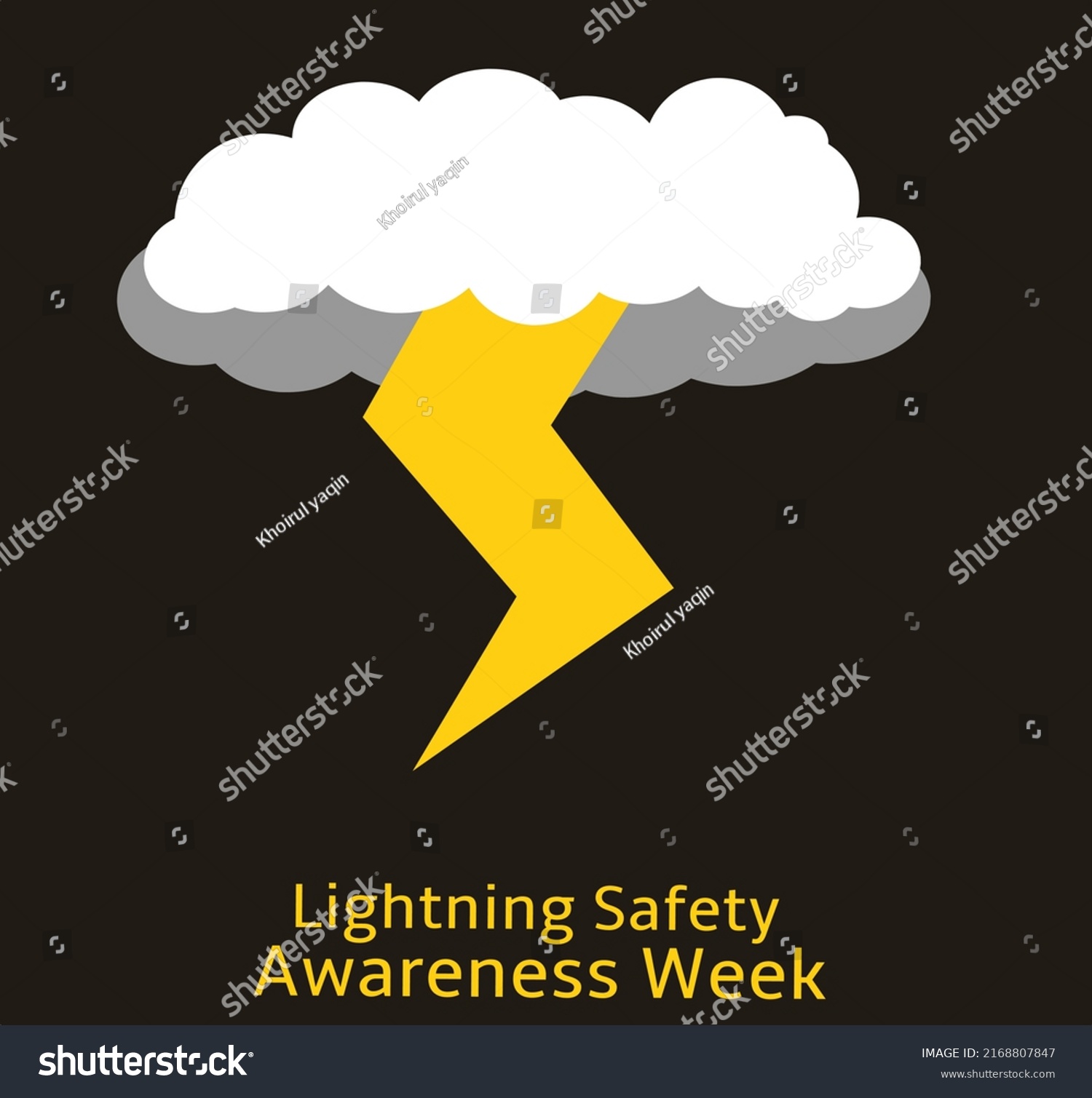 Lightning Safety Awareness Week Concept Template Stock Vector (Royalty