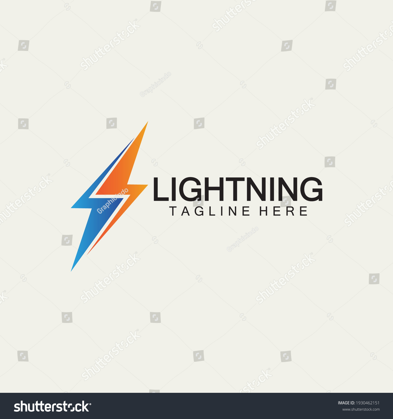 Lightning Thunder Bolt Electricity Logo Design Stock Vector (Royalty ...