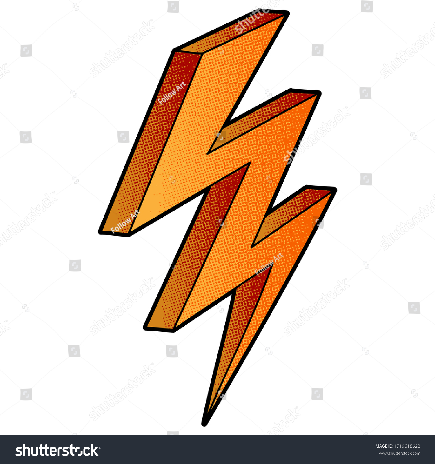 Lightning Vector Design Digital Hand Drawn Stock Vector (Royalty Free ...