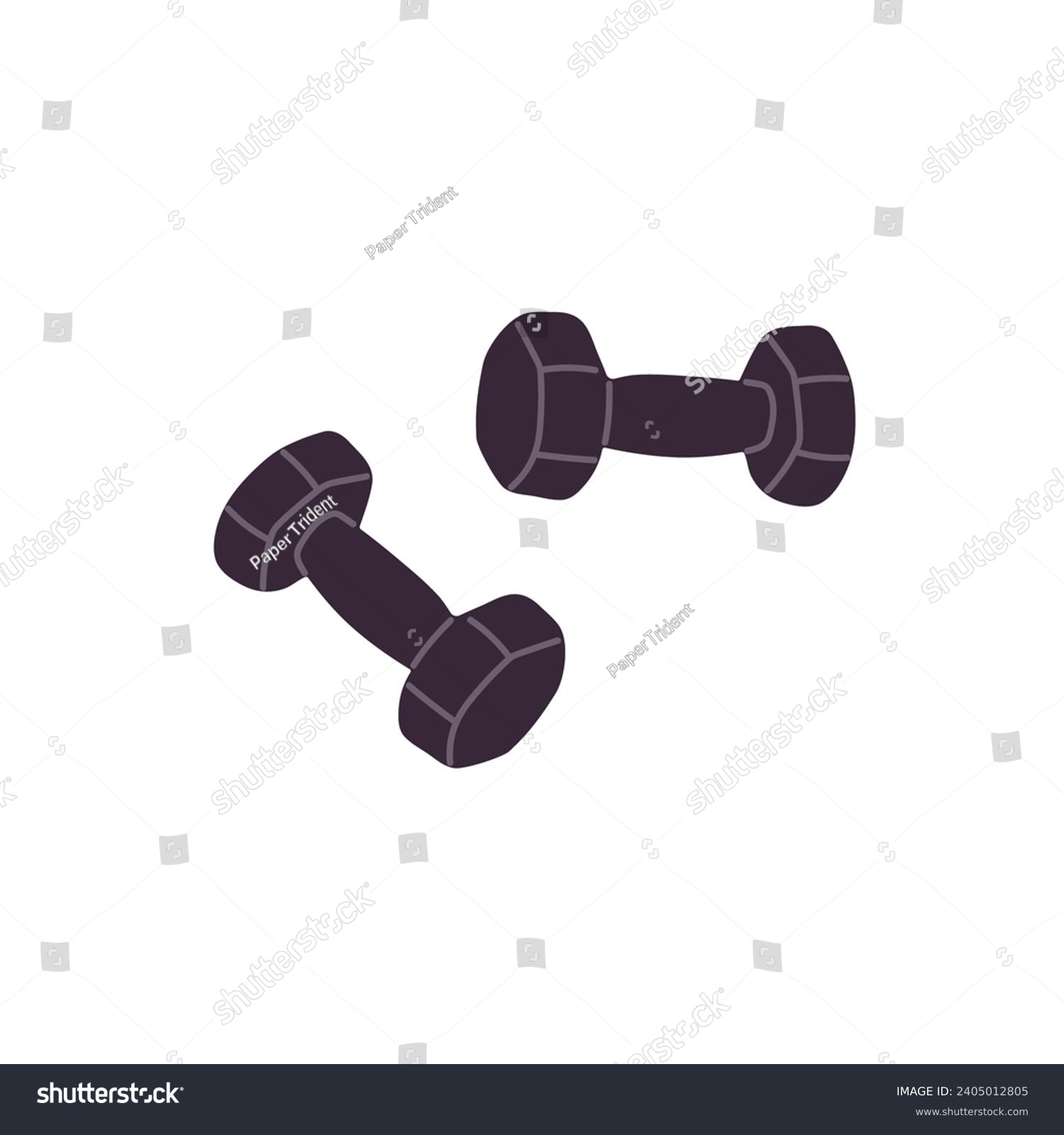 SVG of Lightweight barbells for fitness exercises. Dumbbells for strength training, weightlifting. Weight apparatus to pump muscles. Sports equipment. Flat isolated vector illustration on white background svg
