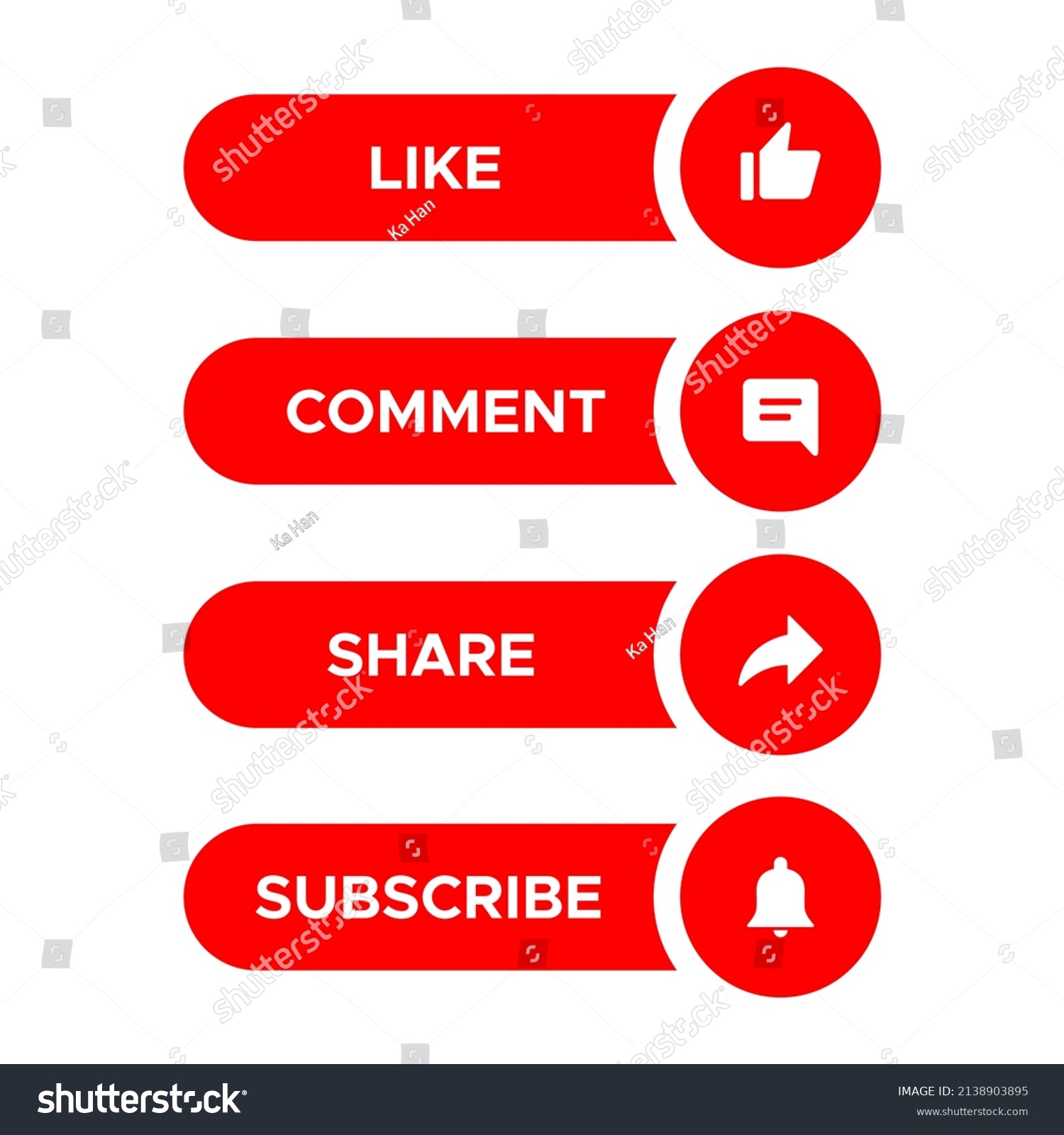 Like Comment Share Subscribe Button Icon Stock Vector (Royalty Free ...