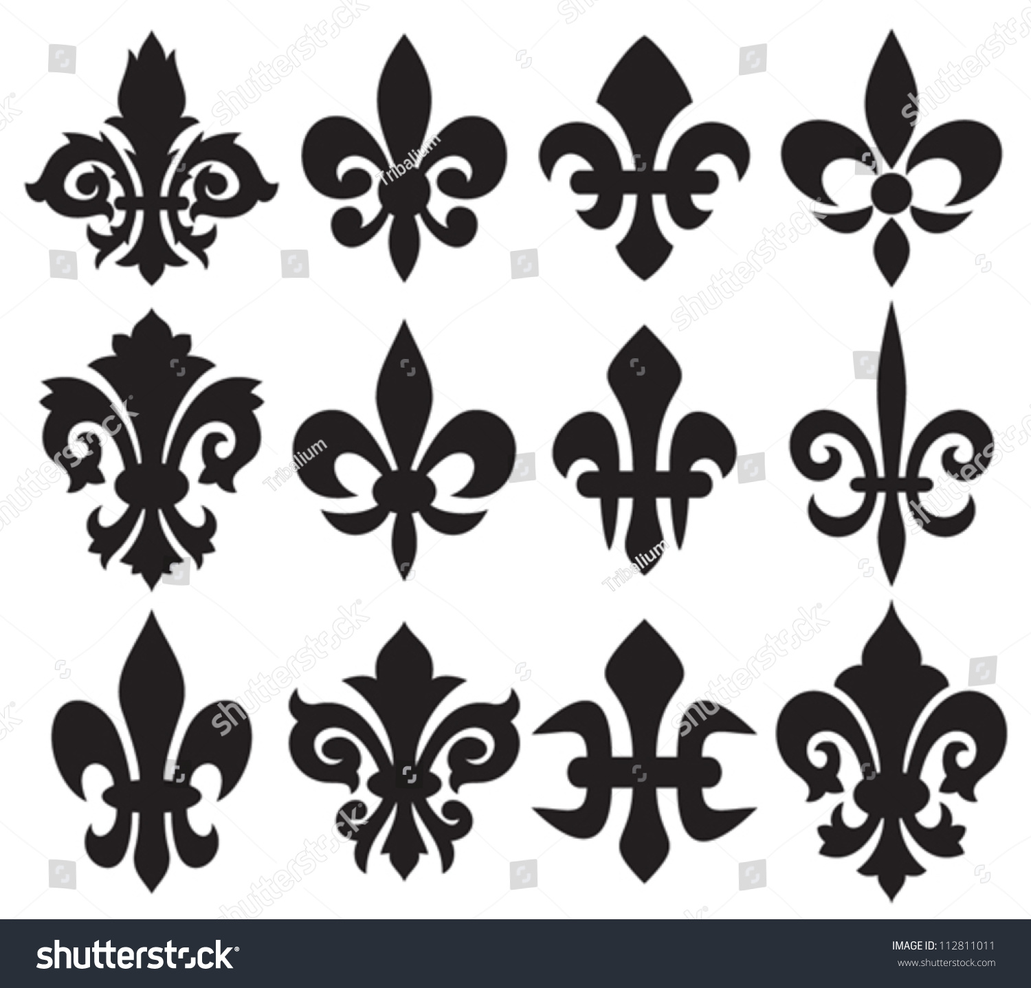 Lily Flower Heraldic Symbol Stock Vector 112811011 - Shutterstock