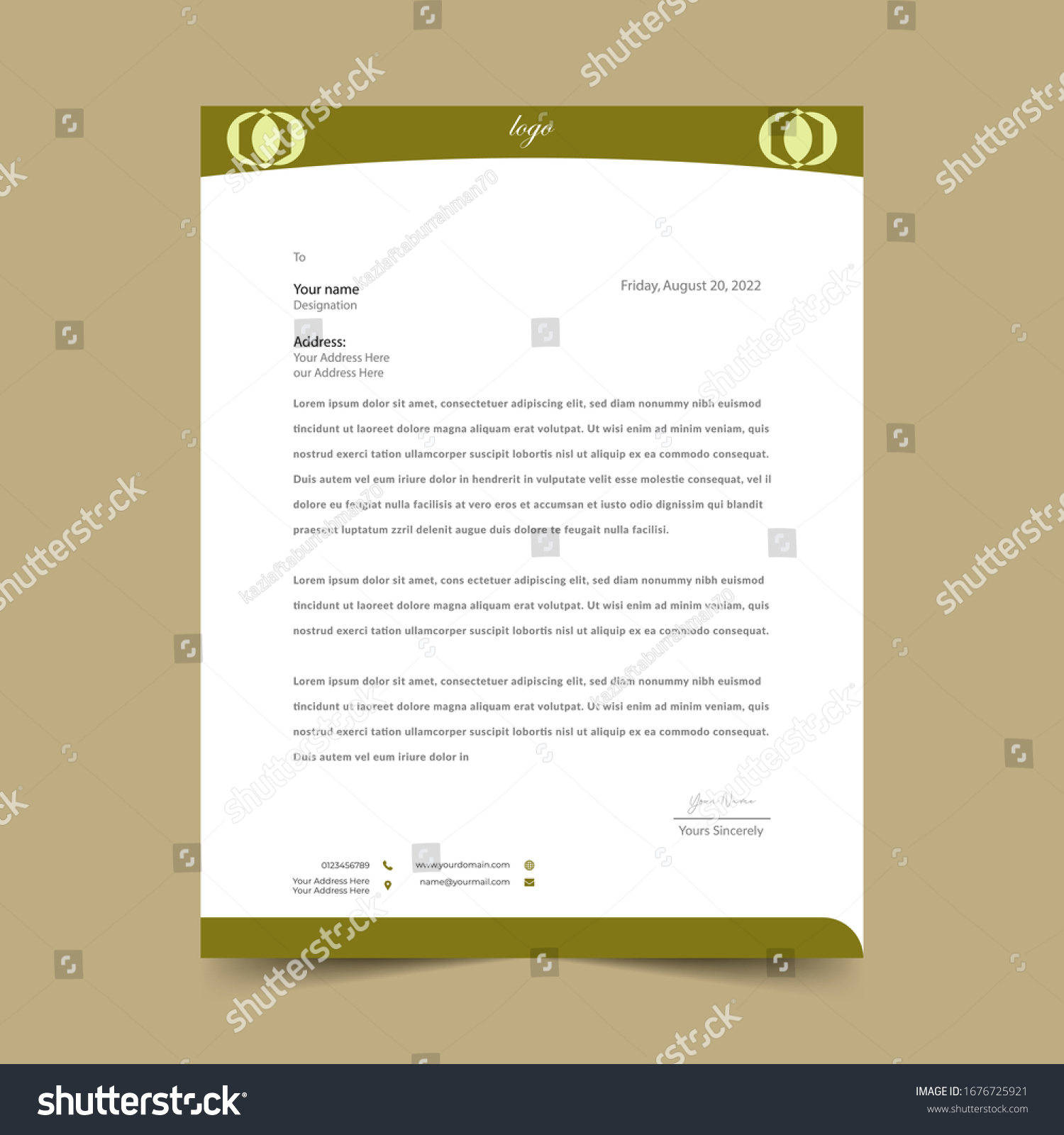 Lime Awesome Letterhead Pad Design Template Stock Vector (Royalty Free ...