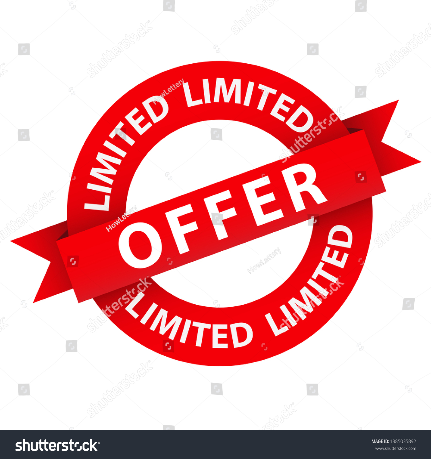 Limited Offer Red Origamistyle Marketing Stamp Stock Vector Royalty Free