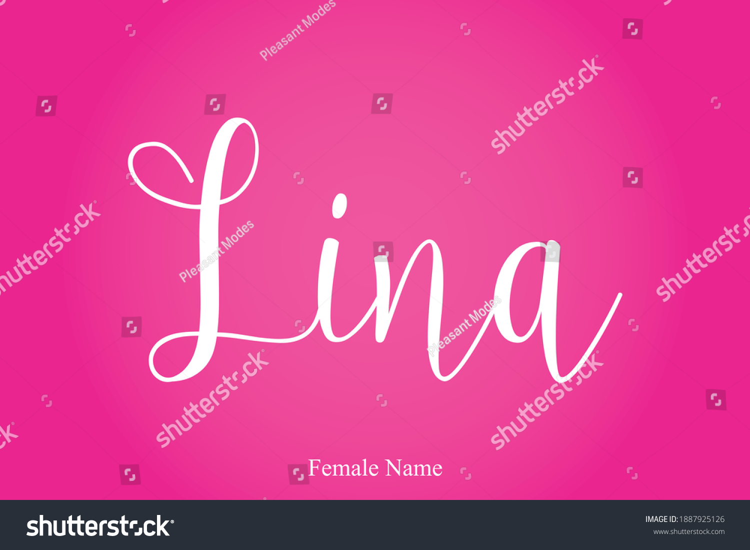 Lina Female Name Cursive Calligraphy Text Stock Vector Royalty Free