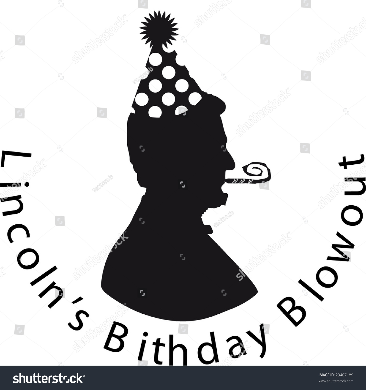 Download Lincolns Birthday Silhouette Party Hat Stock Vector ...