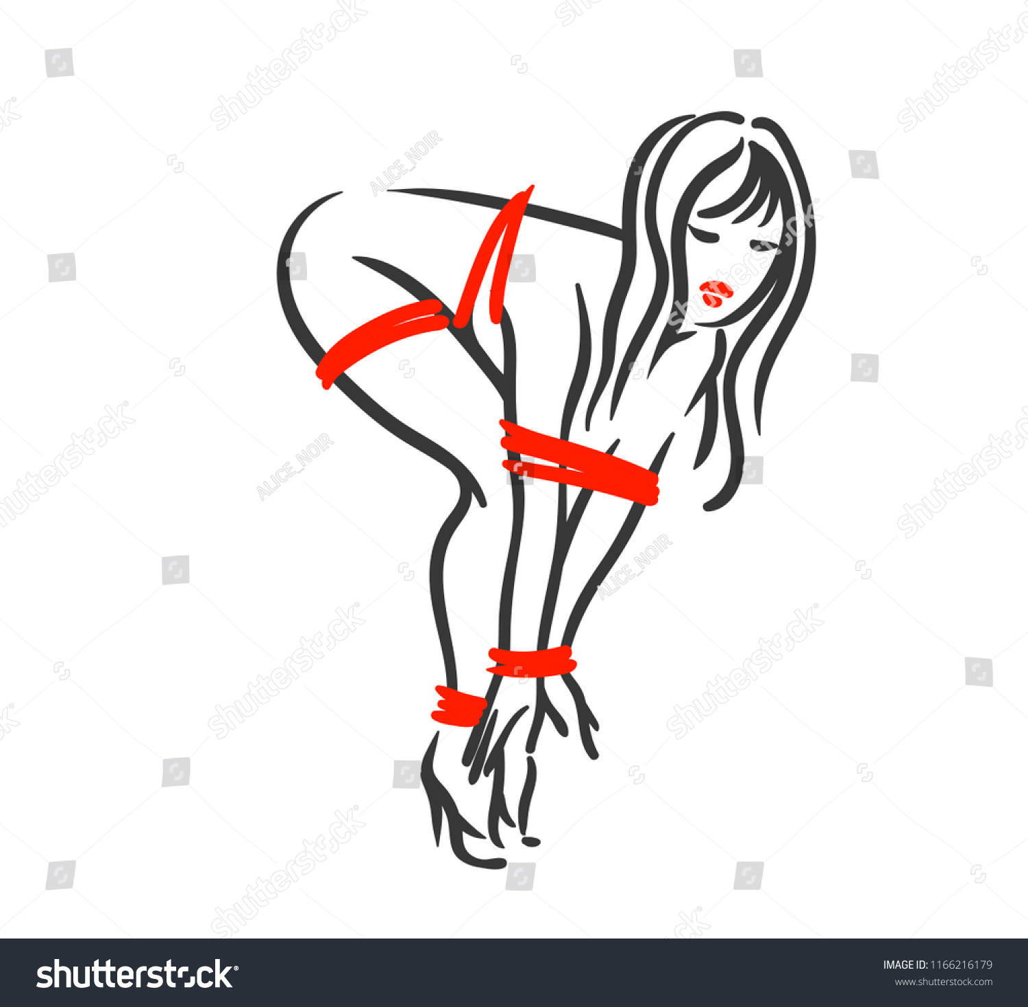 Line Art Bdsm Shibari Bondage Fetish Stock Vector Royalty Free 5478