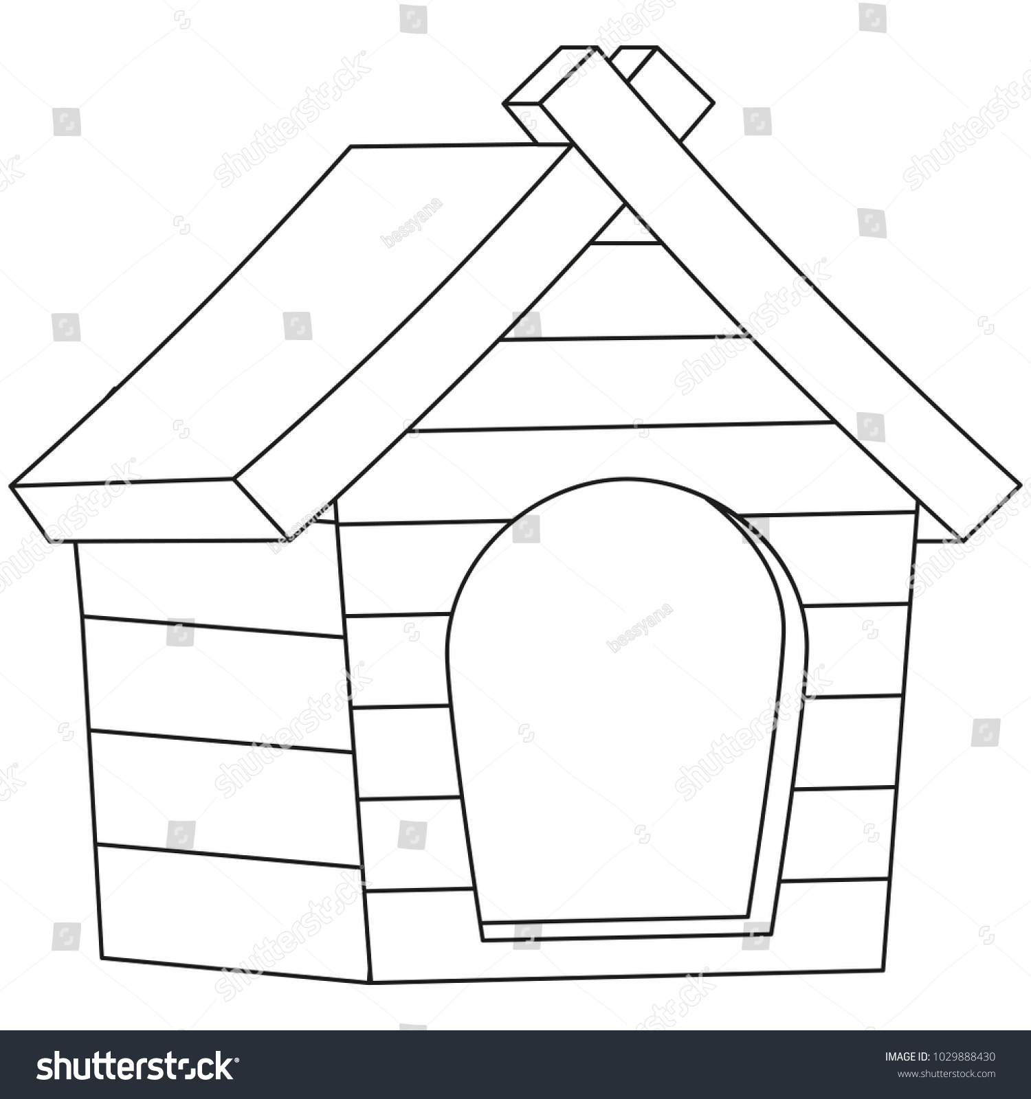 line-art-black-white-pet-house-stock-vector-royalty-free-1029888430