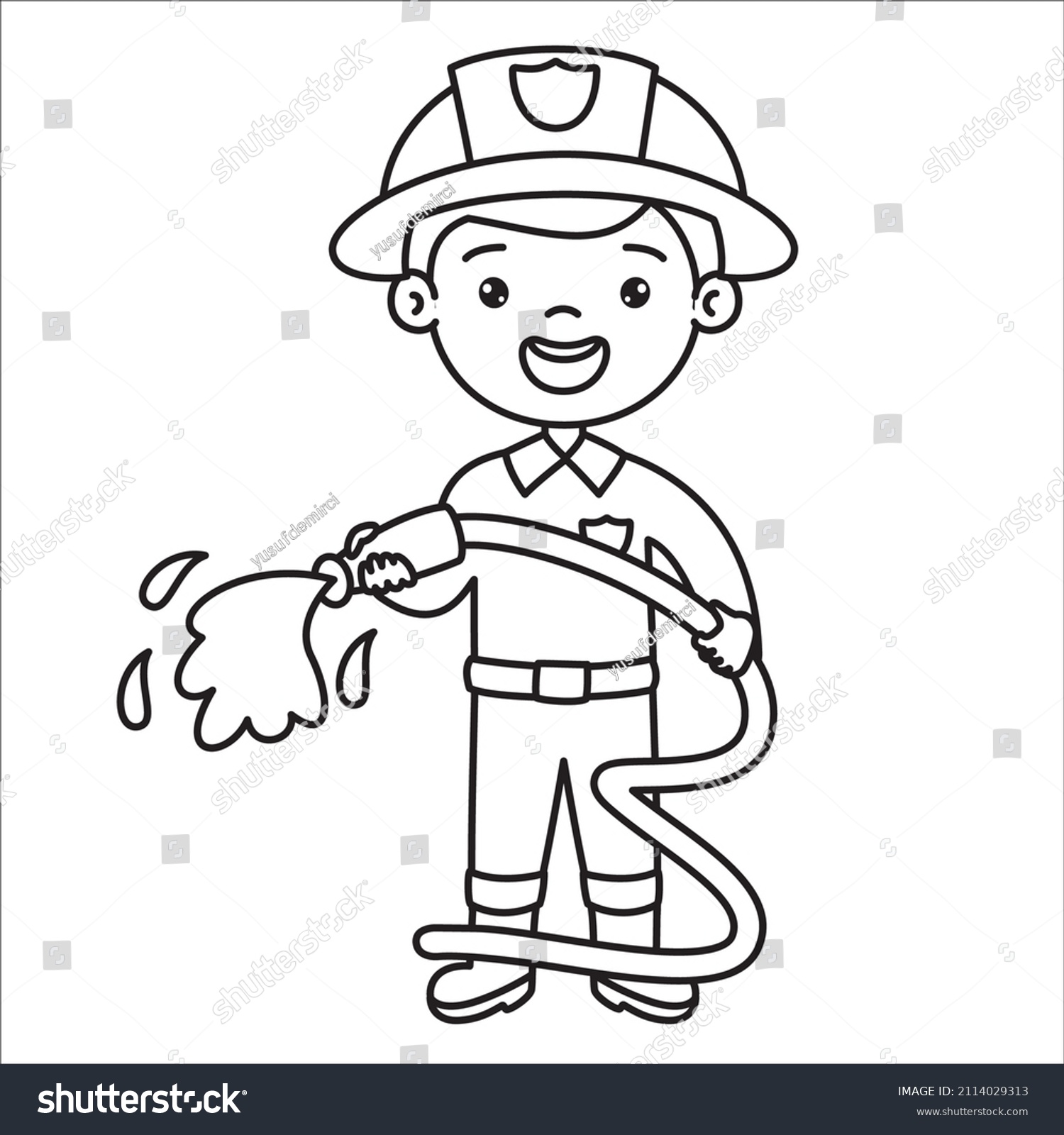 Line Art Drawing Kids Coloring Page Stock Vector (Royalty Free ...