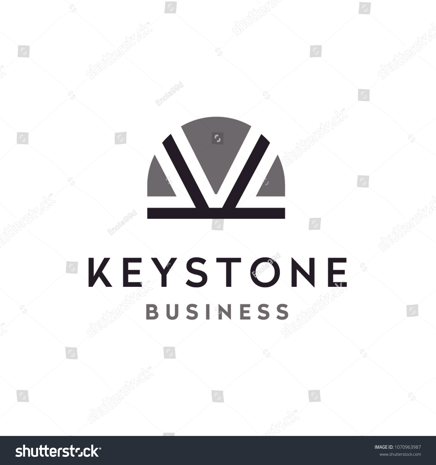 Line Art Keystone Image Logo Design Stock Vector (Royalty Free) 1070963987