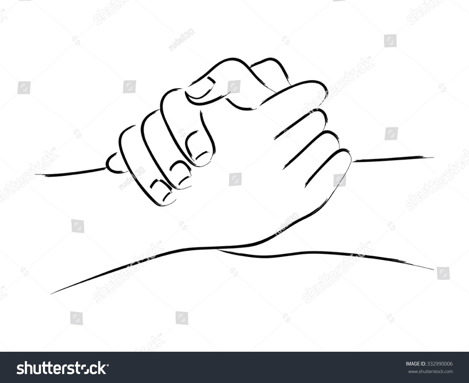 Line Art Two Hands Holding Each Stock Vector 332990006 - Shutterstock