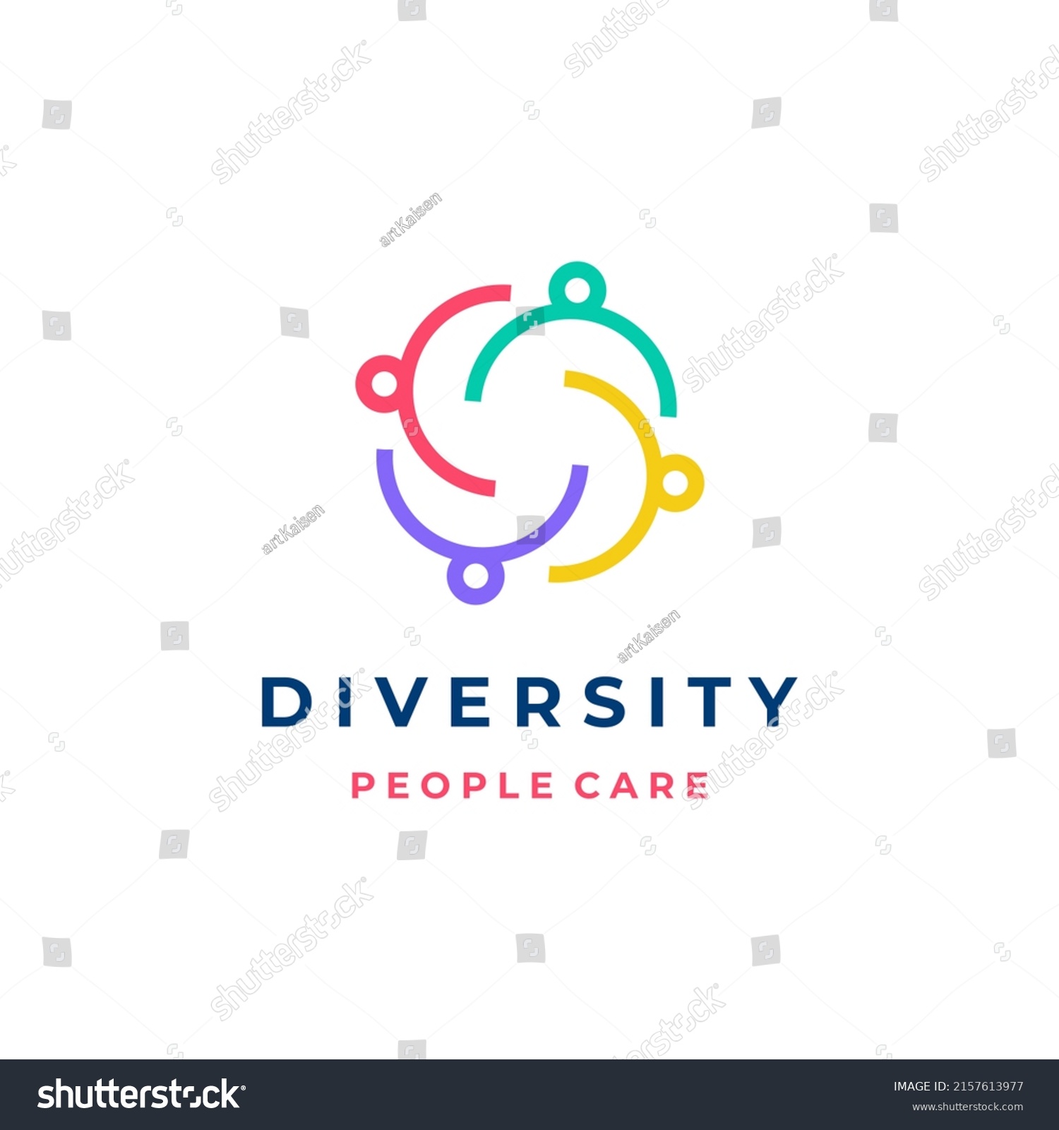 Line Art People Together Human Unity Stock Vector (Royalty Free ...