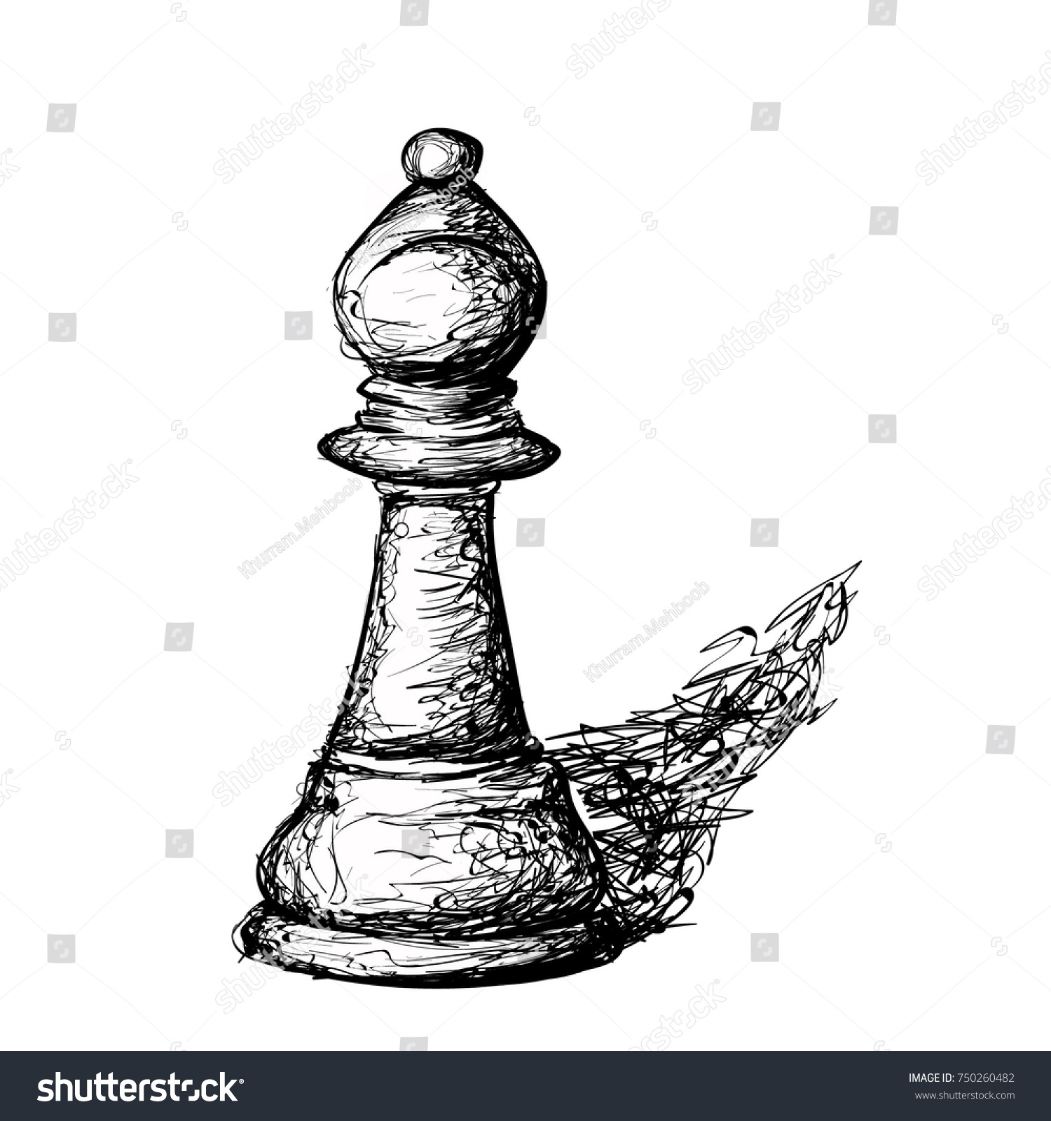 Cute Chess Sketch Drawing for Kids