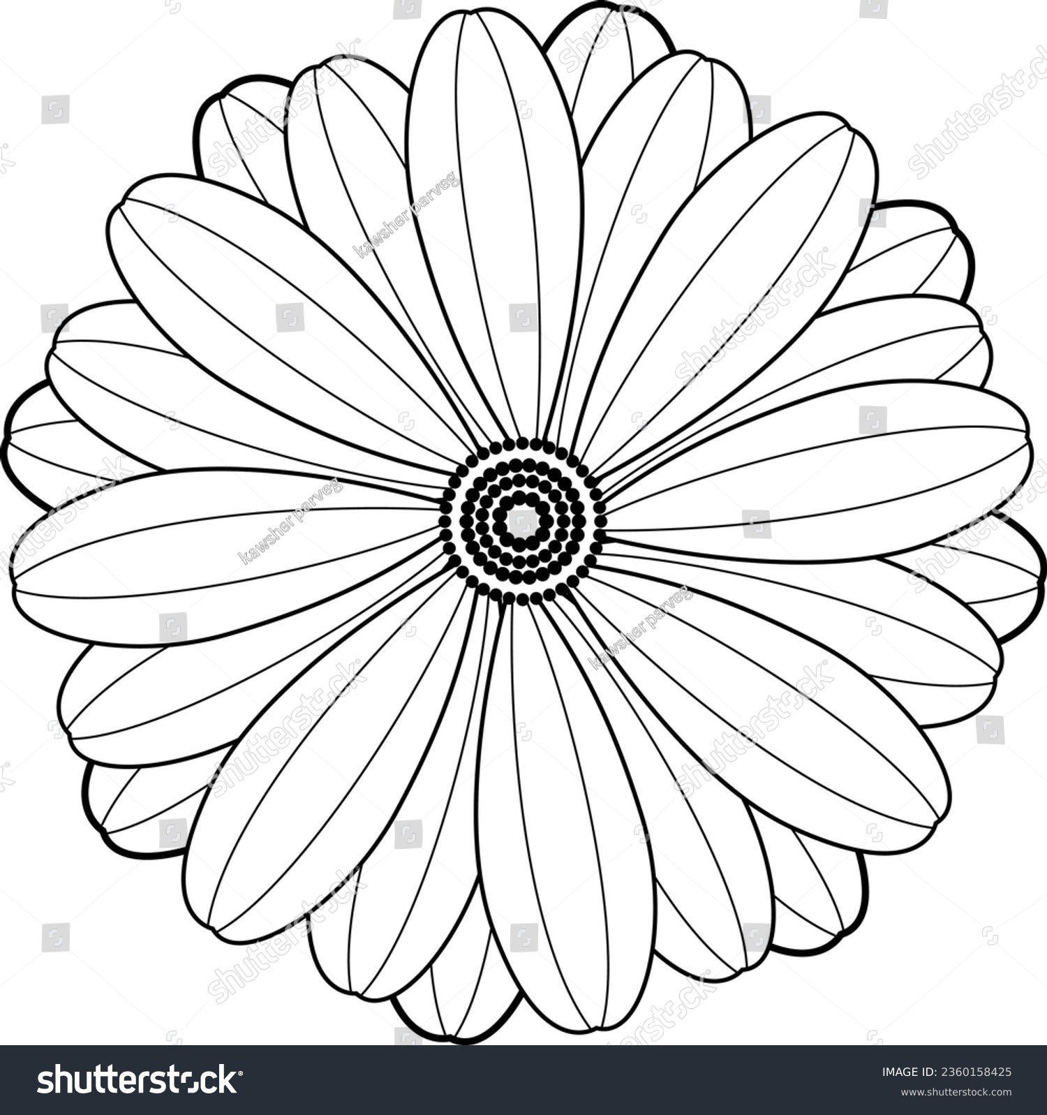 SVG of line art vector flower in black border coloring page eps 8 file for laser engraving, cnc router, custom design, wood , metal engraving, laser cutting svg