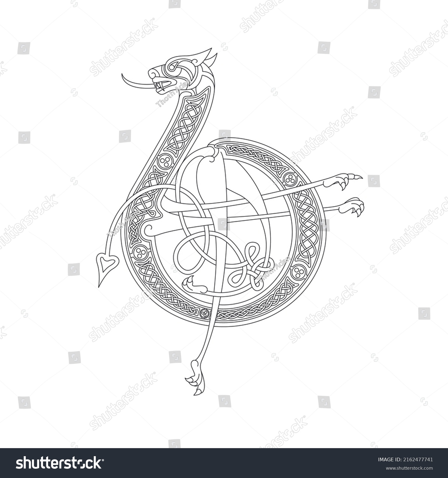 Line Drawing Medieval Initial Letter B Stock Vector (Royalty Free ...