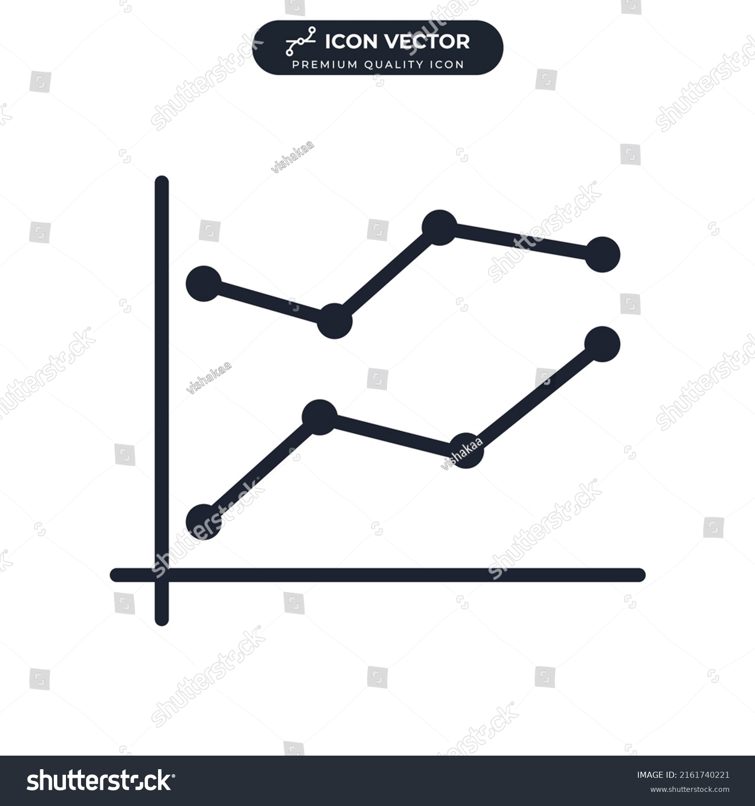 Line Graph Icon Symbol Template Graphic Stock Vector (Royalty Free