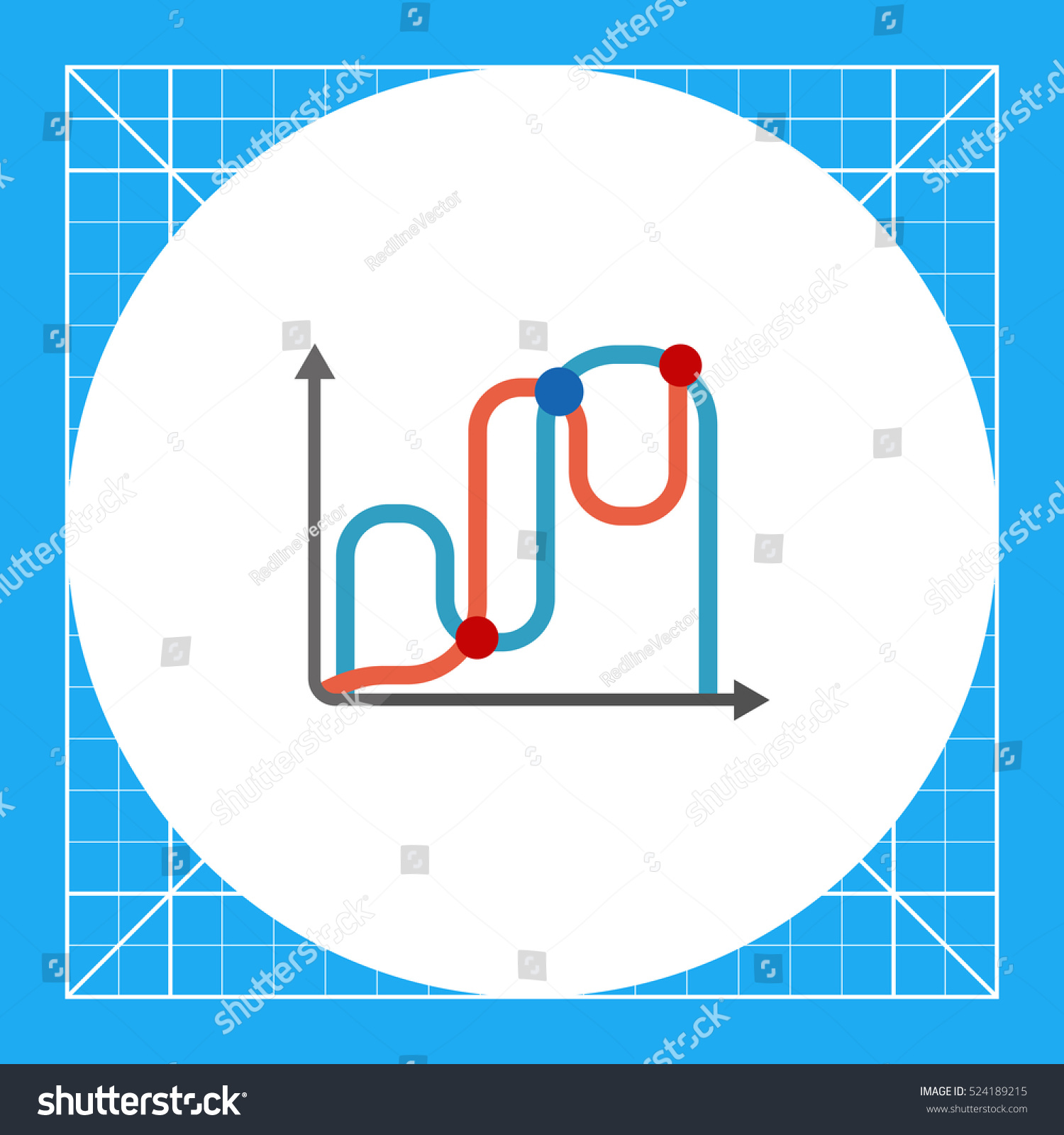 Line Graphs Icon Stock Vector 524189215 - Shutterstock