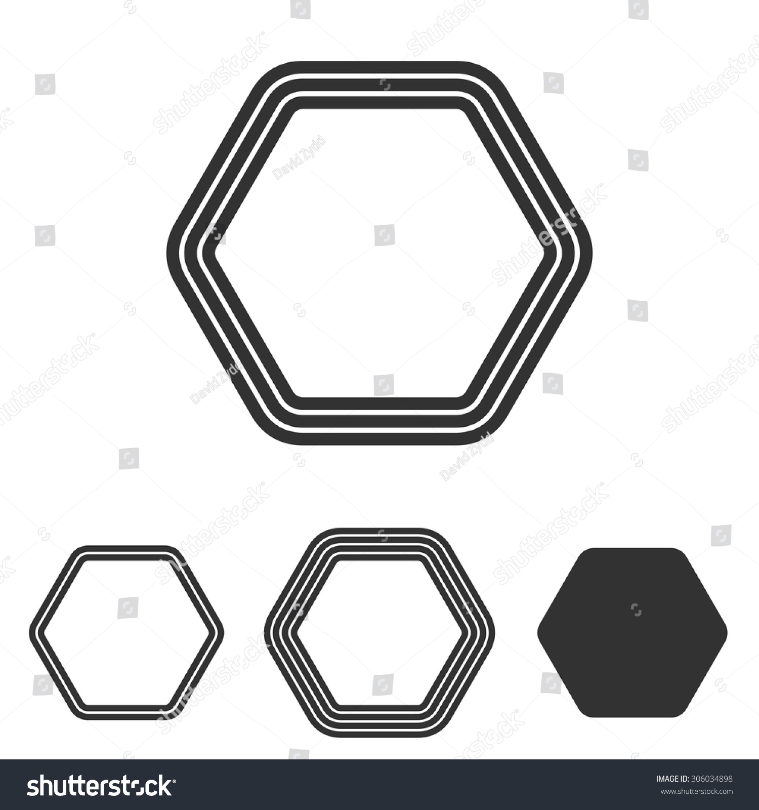 Line Hexagon Logo Design Set Stock Vector 306034898 - Shutterstock