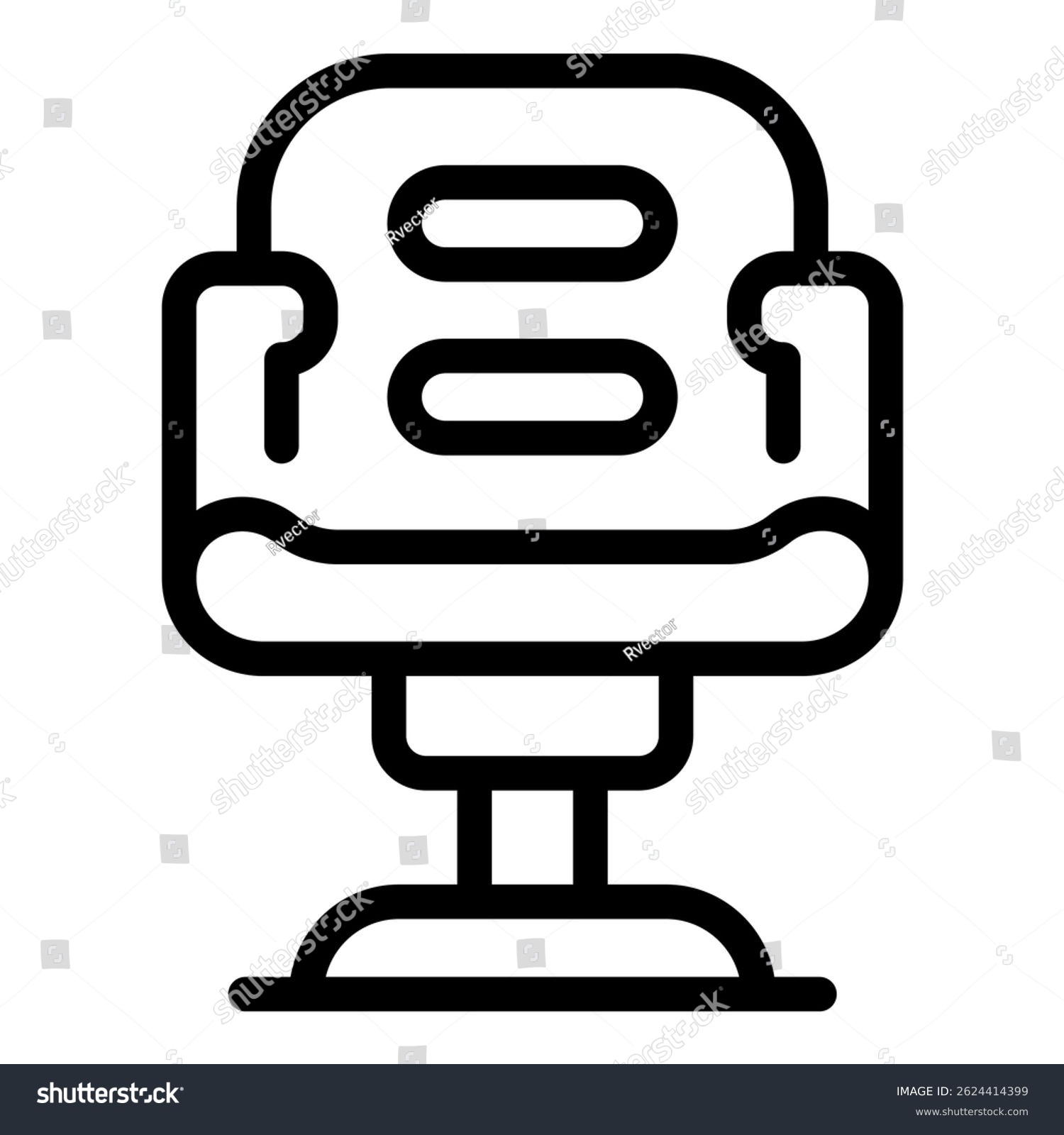 recommend clip art: Line icon of a comfortable modern office chair, perfect for representing workplaces and productivity