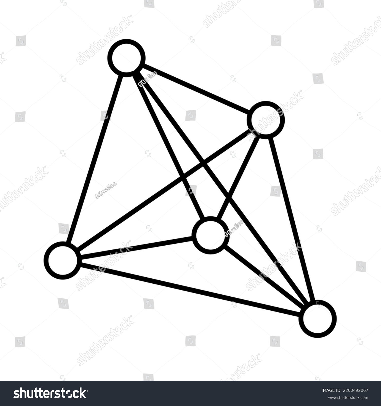SVG of Line icon of decentralized distributed network. Concept of decentralization, dao, web3 or social network. Vector Illustration svg