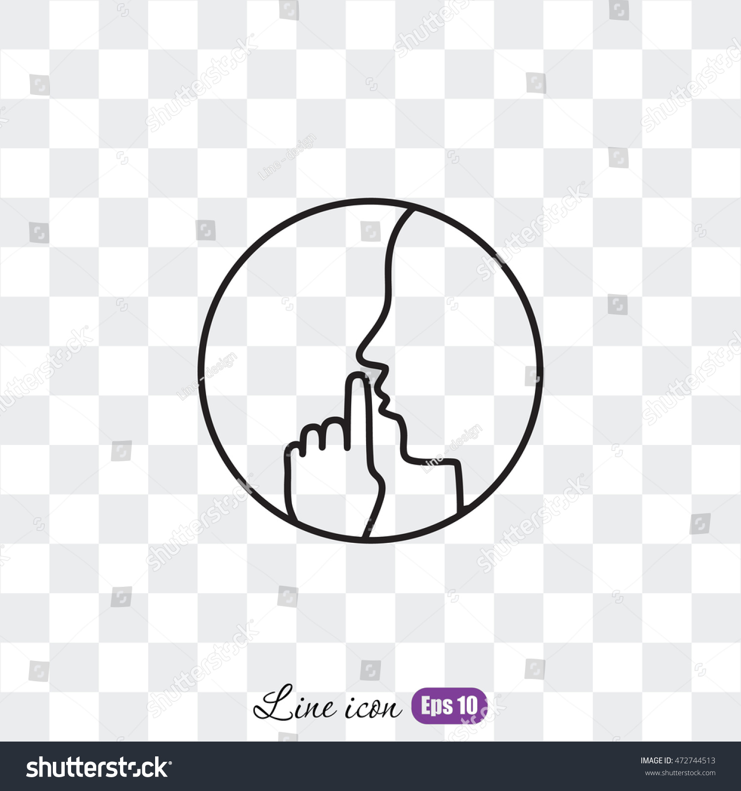 Line Icon Silence Stock Vector 472744513 - Shutterstock