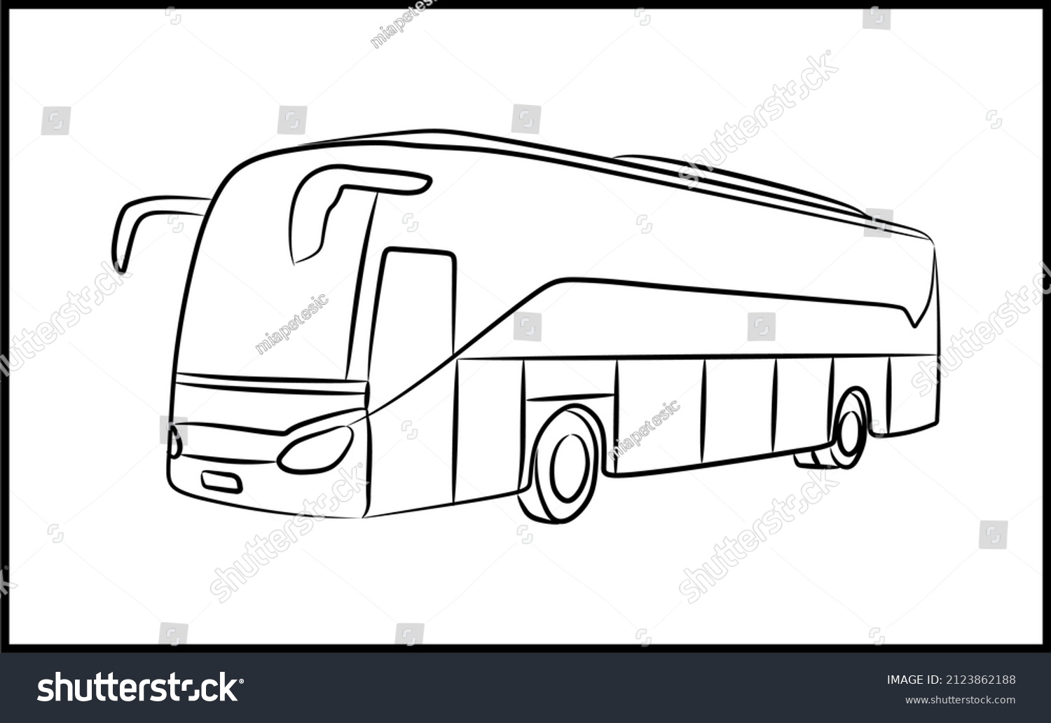 Line Illustration Bus Stock Vector (Royalty Free) 2123862188 | Shutterstock