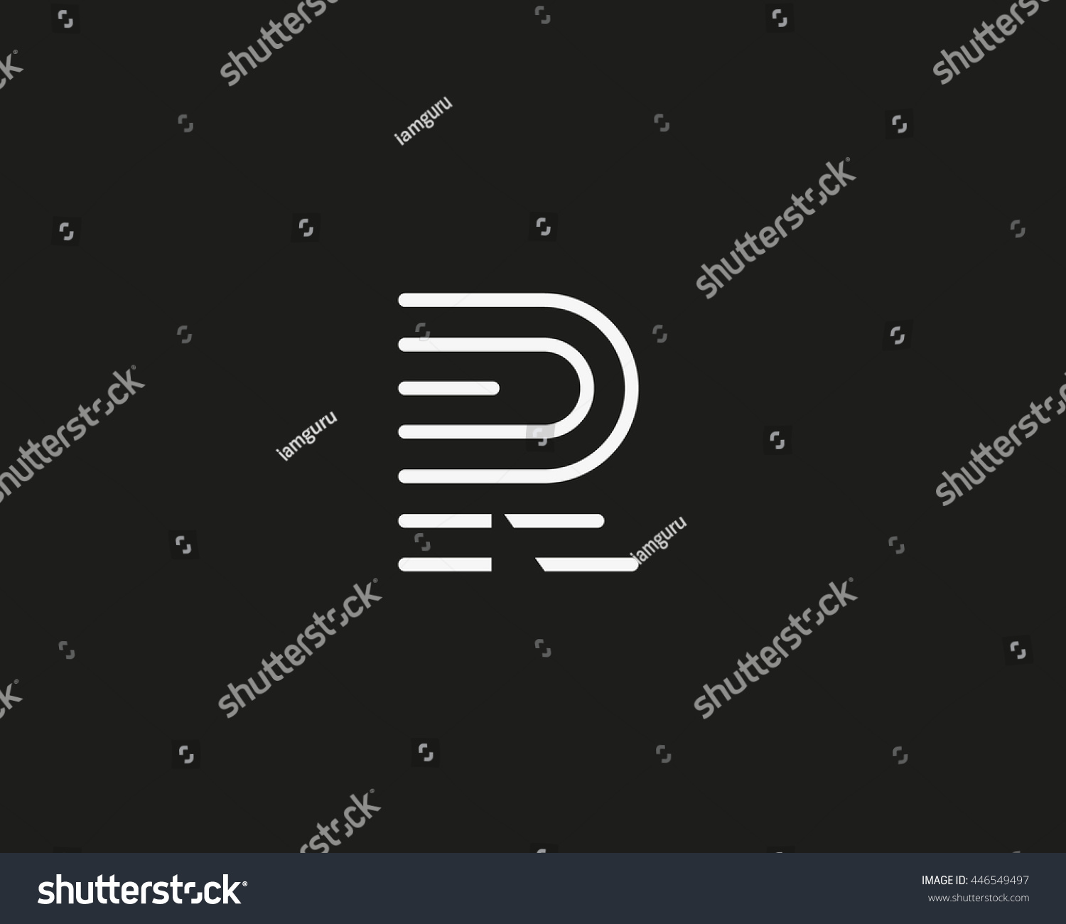 Line Letter R Logotype Abstract Moving Stock Vector 446549497