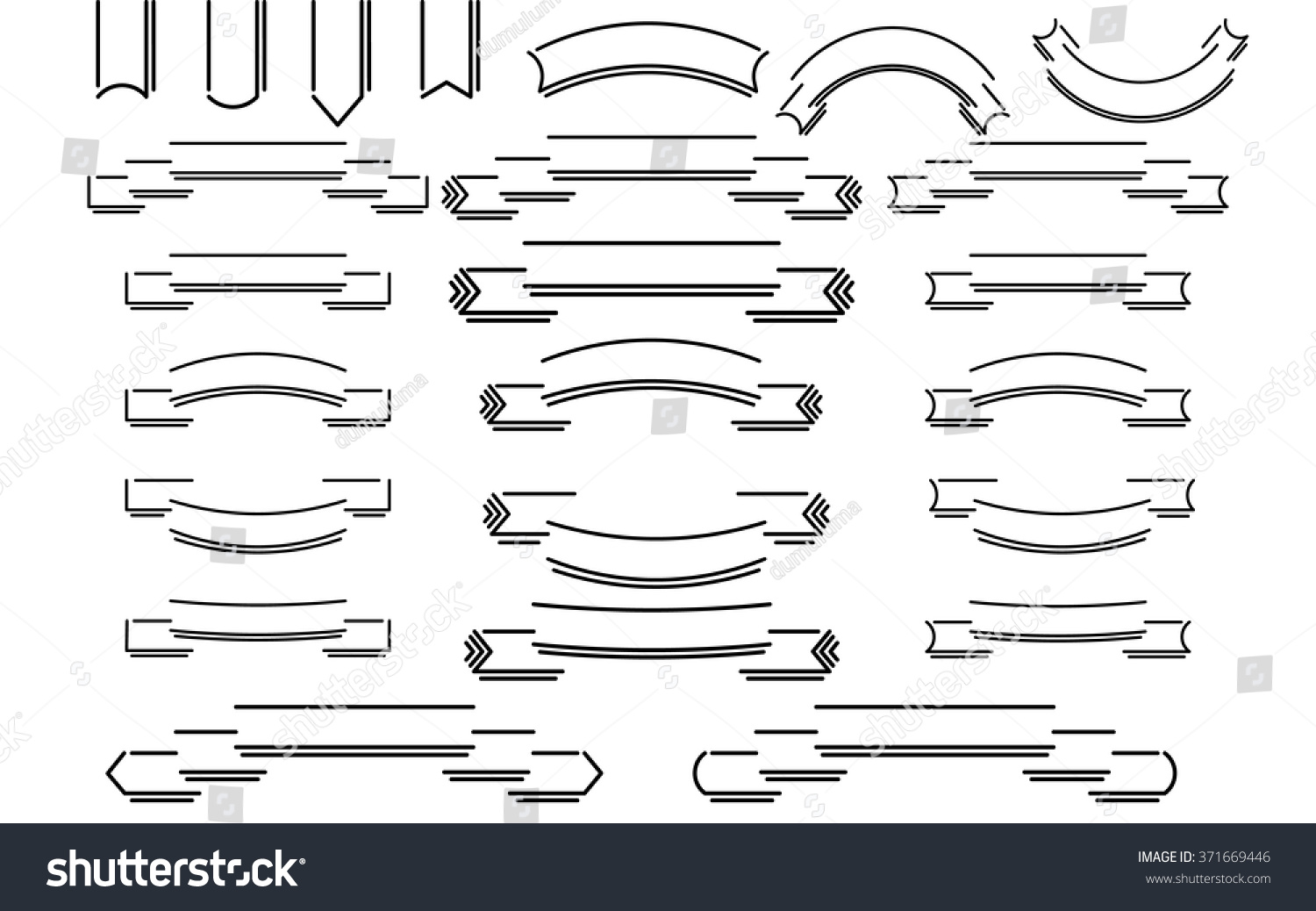 Line Ribbons Banner Vector Stock Vector 371669446 - Shutterstock