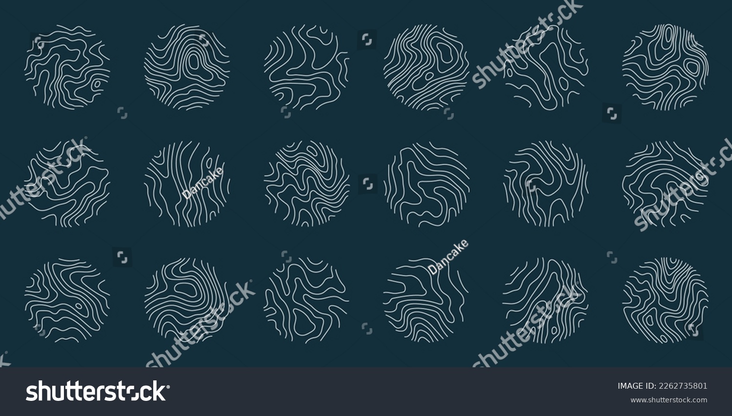 SVG of Line topography map logo. Wood ring texture, vector logo tree ring, editable stroke. 3D Illustration svg