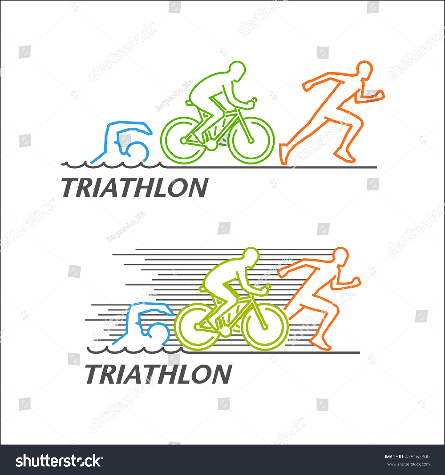 Line Vector Logo Triathlon Stylish Symbol Stock Vector (royalty Free 