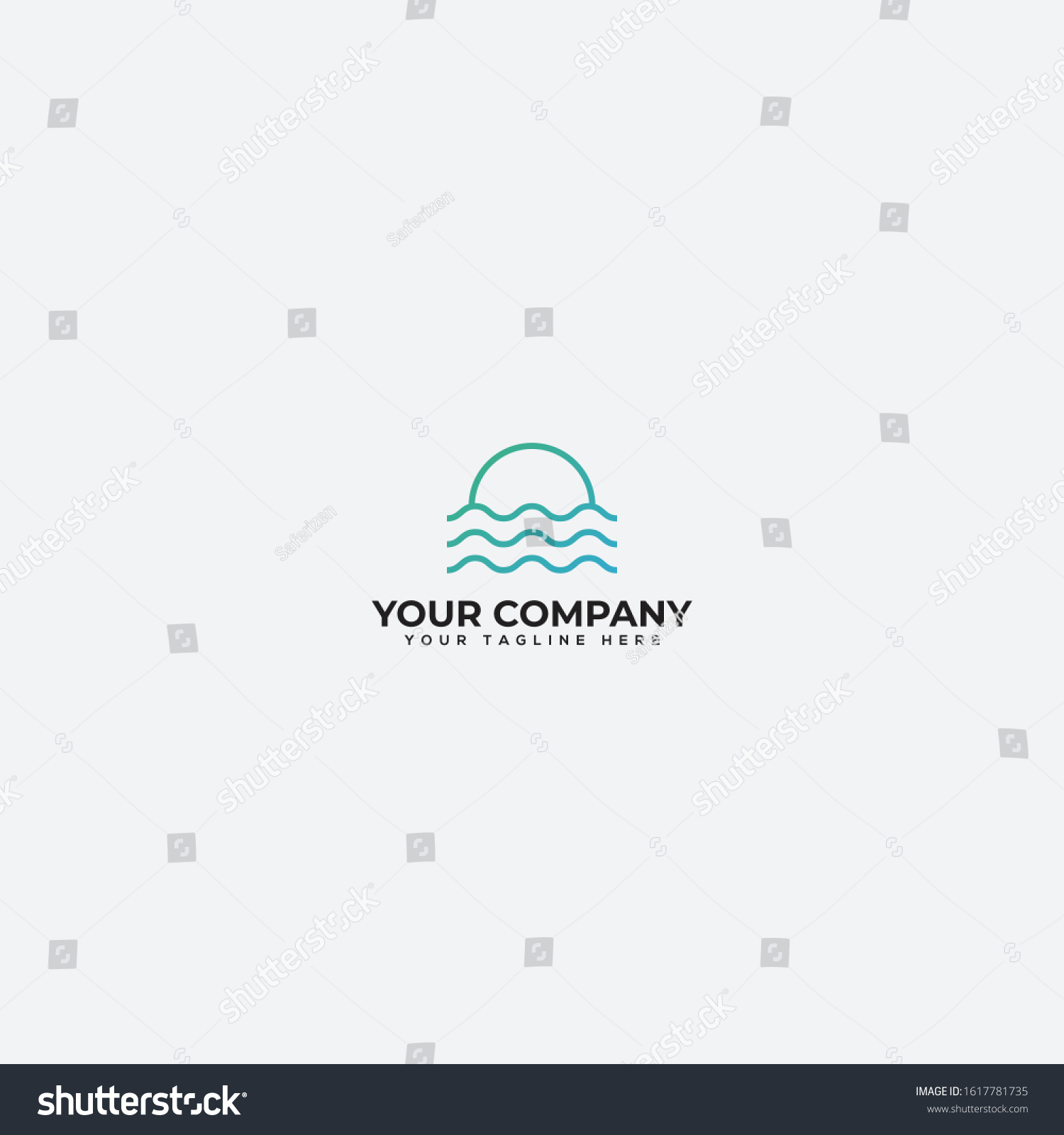 Line Water Sun Logo Simple Lake Stock Vector (Royalty Free) 1617781735 ...