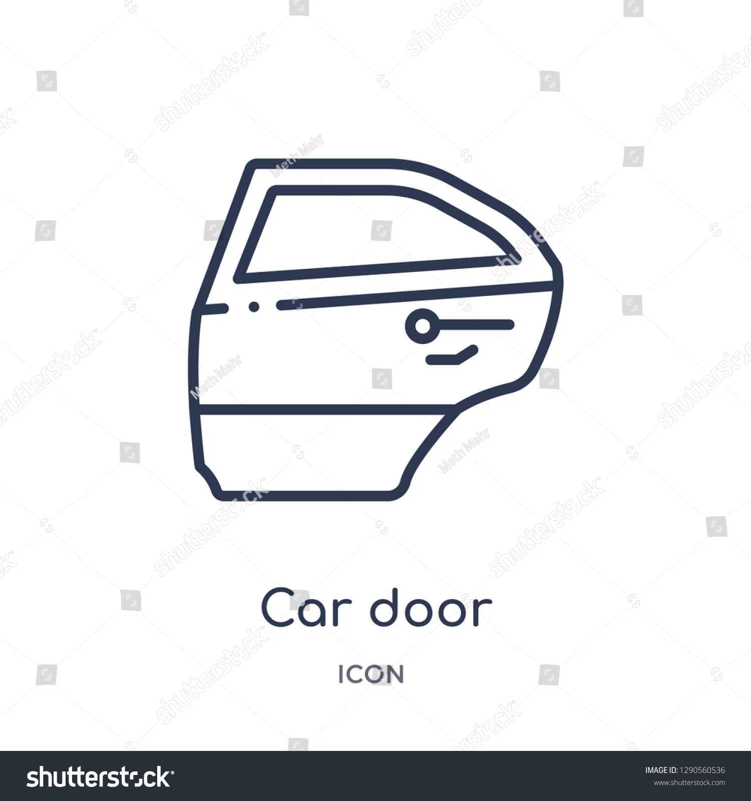 Linear Car Door Icon Car Parts Stock Vector Royalty Free 1290560536