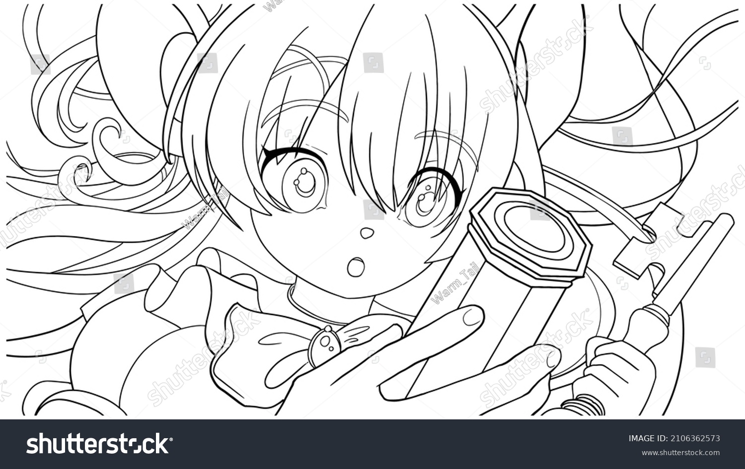 Anime coloring book Images, Stock Photos & Vectors   Shutterstock
