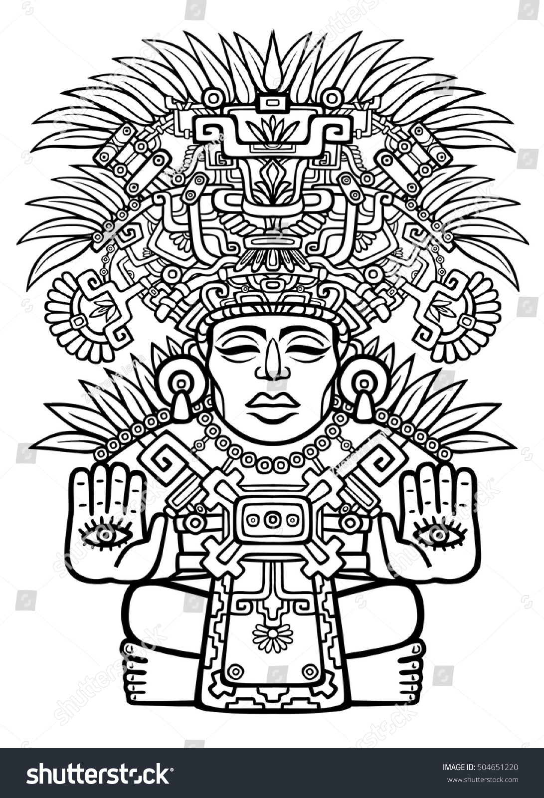 Linear Drawing Decorative Image Indian Deity Stock Vector (Royalty Free ...