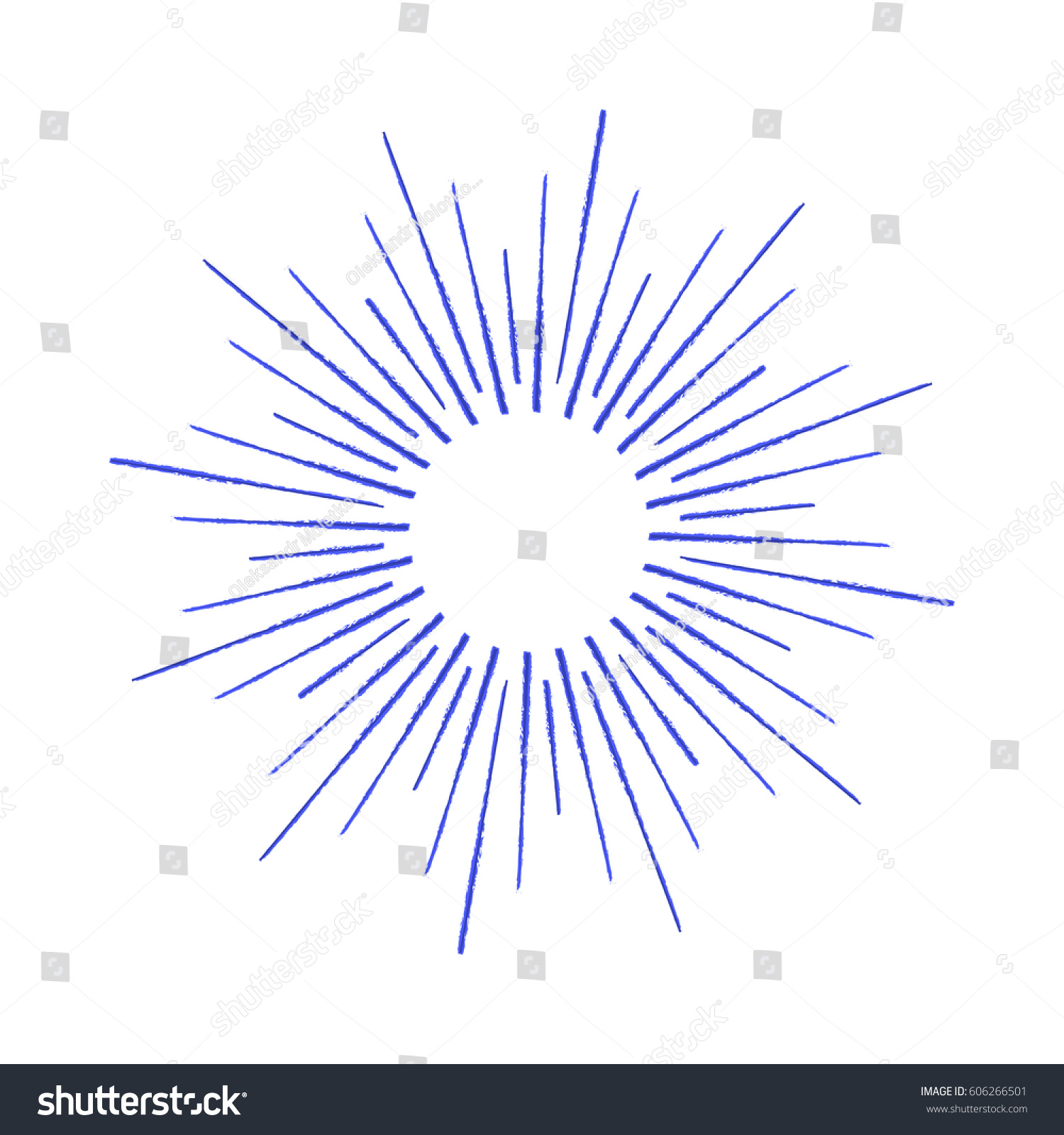 Linear Drawing Rays Sun By Ink Stock Vector (Royalty Free) 606266501