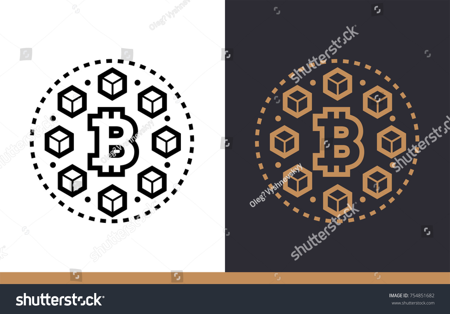 Linear Icon Blockchain Technology Data Science Stock Vector (Royalty ...