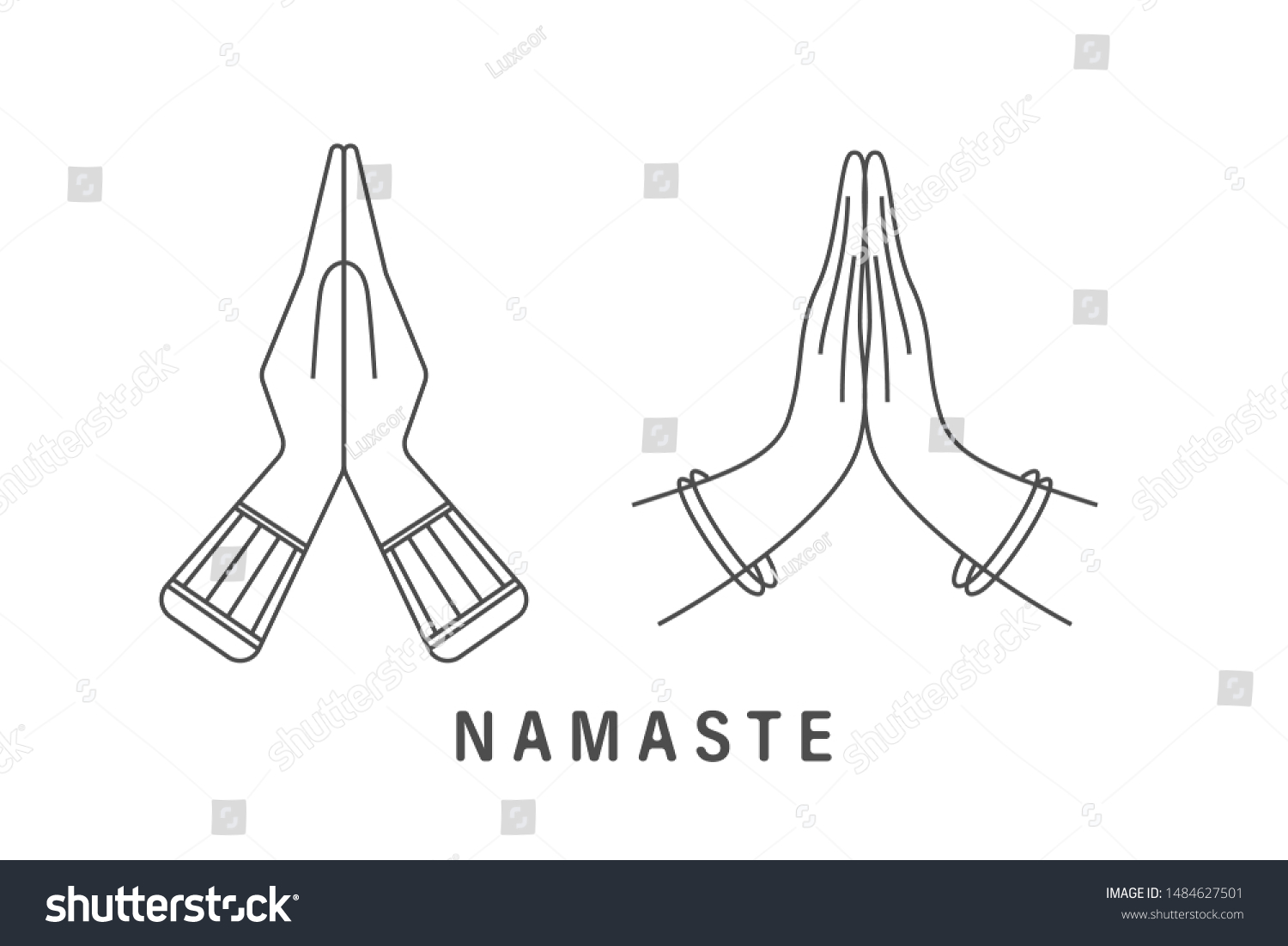 Linear Namaste Icon India Holi Outline Stock Vector (Royalty Free ...