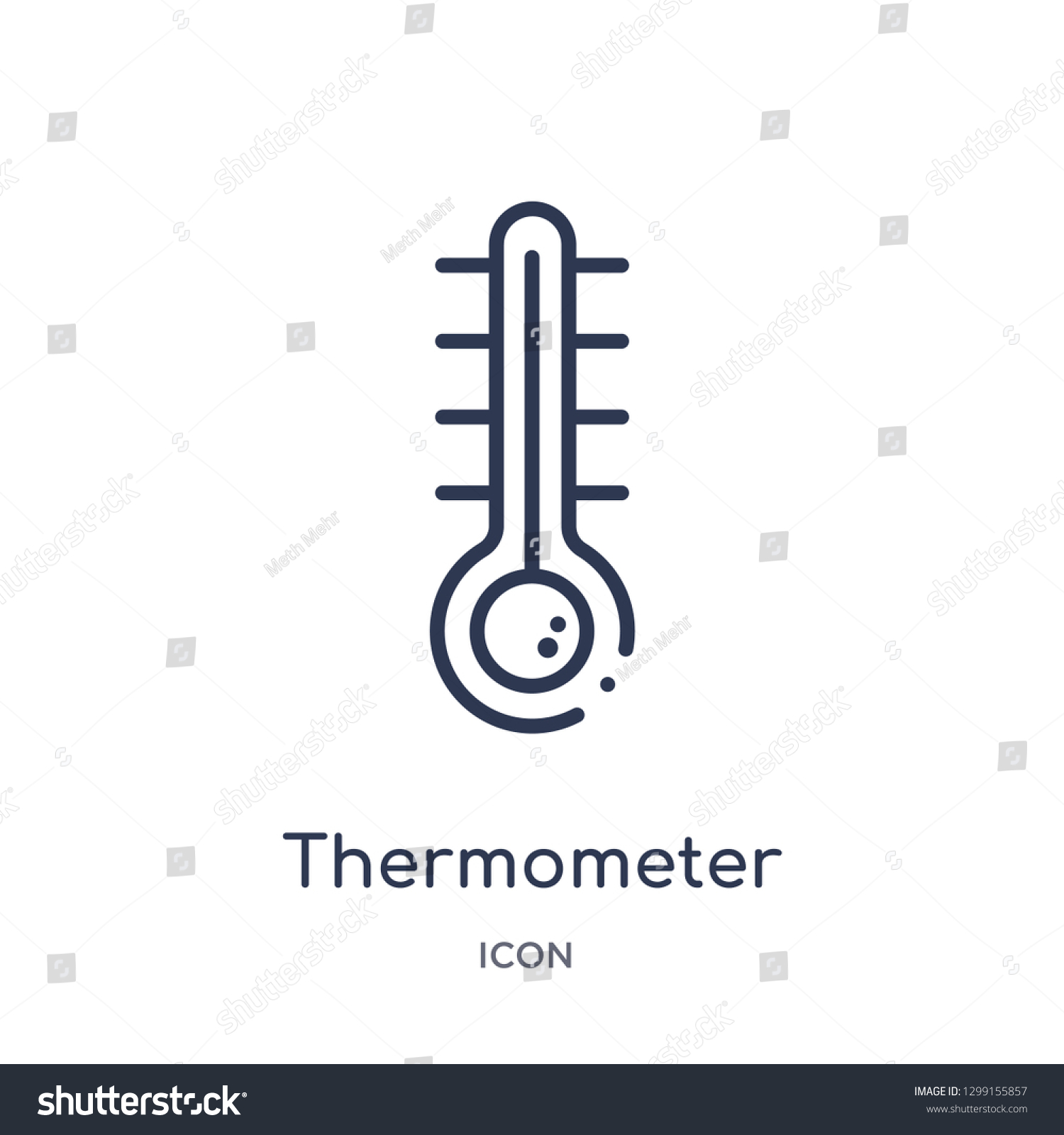 Linear Thermometer Fahrenheit Celsius Icon Measurement Stock Vector ...