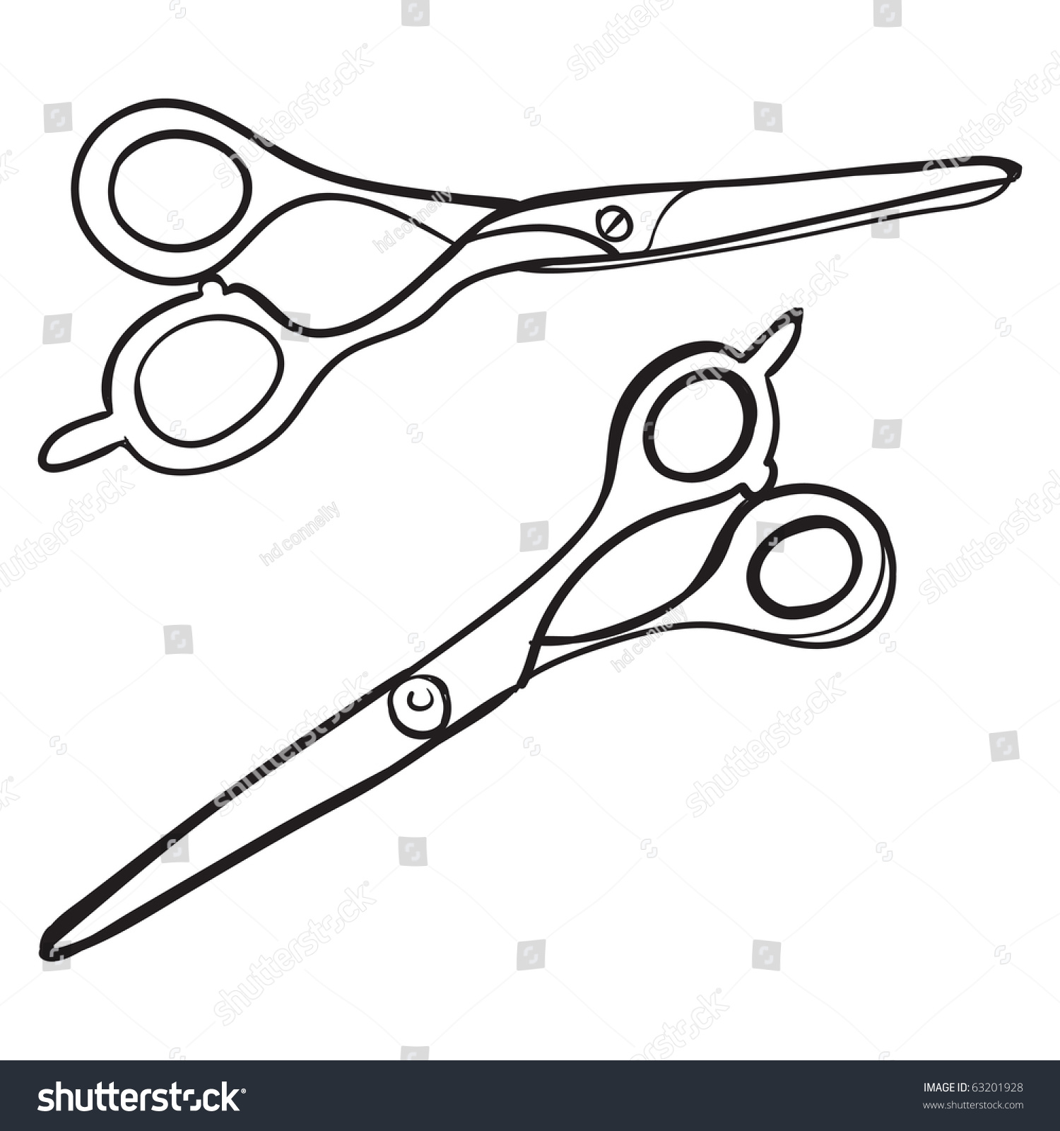 Lineart Of Scissors - Vector Illustration - 63201928 : Shutterstock