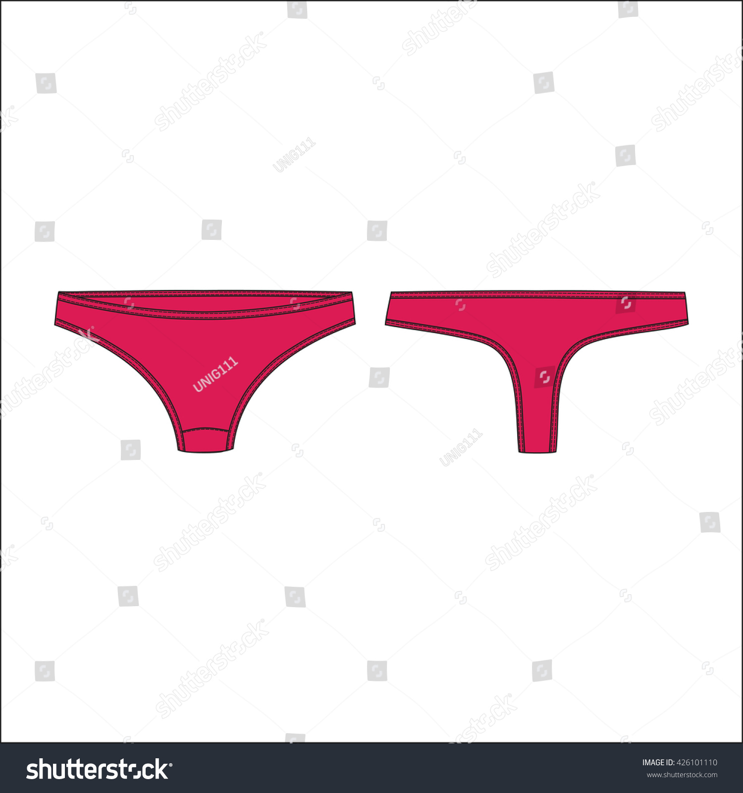 Lingerie Panties Underwear Girls Bright Pink Stock Vector Royalty Free 426101110